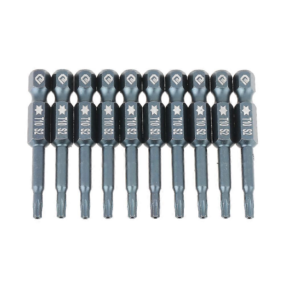 Magnetic T10 Security Star Screwdriver Bits 1 4 Hex Shank 50mm 10 Pcs Kit