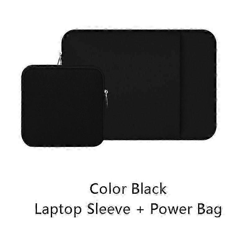 Capa para Laptop de 12,5 Polegadas com Bolso Frontal e Acessórios Bolsa preta