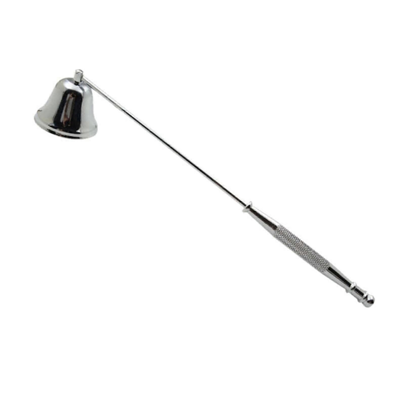 Candle Snuffer Bell Shaped Long Handle Durable Metal Easy Operation Silver Finish Gift