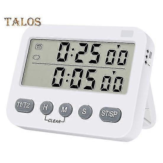 Dual Digital Timer Convenient Battery Powered Timer Memory Function Time Management Tool for Home Kitchen Sturdy