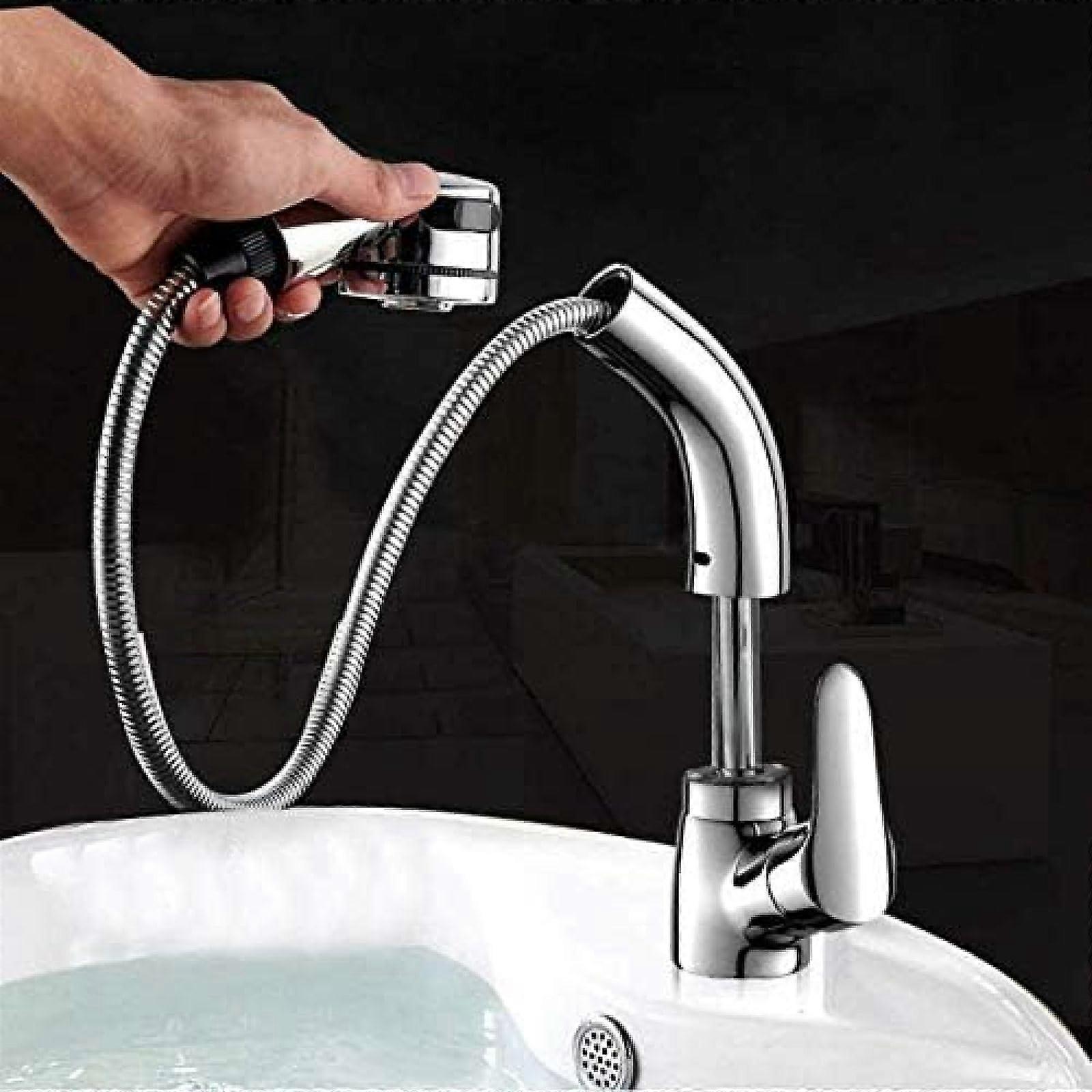 Faucet Multifunctional Mixer With Pull-Out Sprayer, 360-Degree Swivel, Single-Handle Monoblock Kitchen And Bathroom Sink Tap
