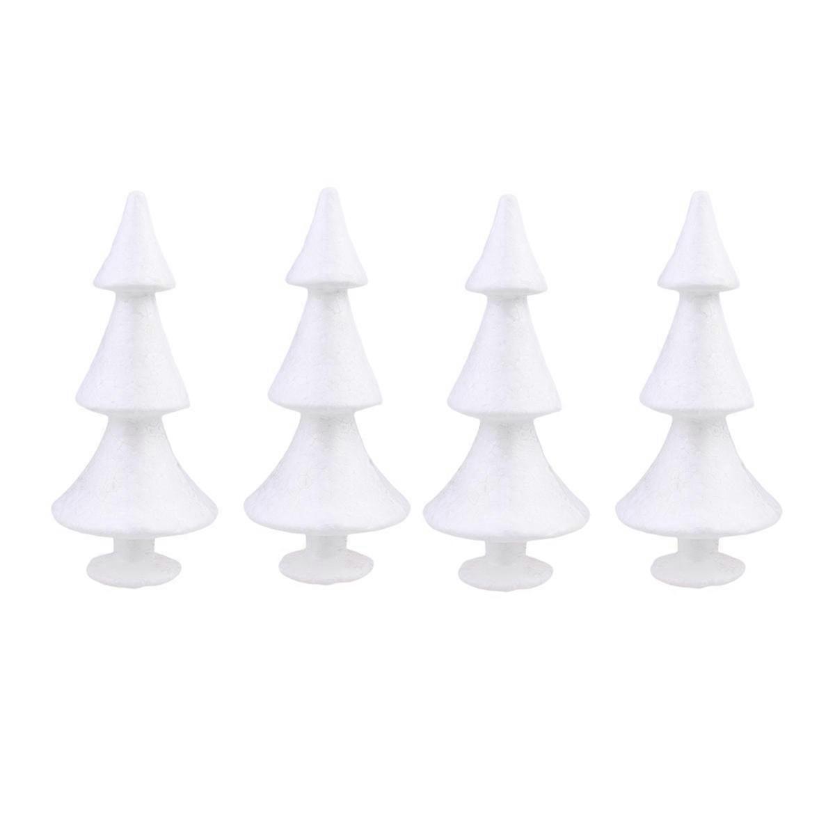 Tree Decor Foam Christmas Tree Diy Craft Material Children Decorative Props 8x8x17.5cm 4Pcs