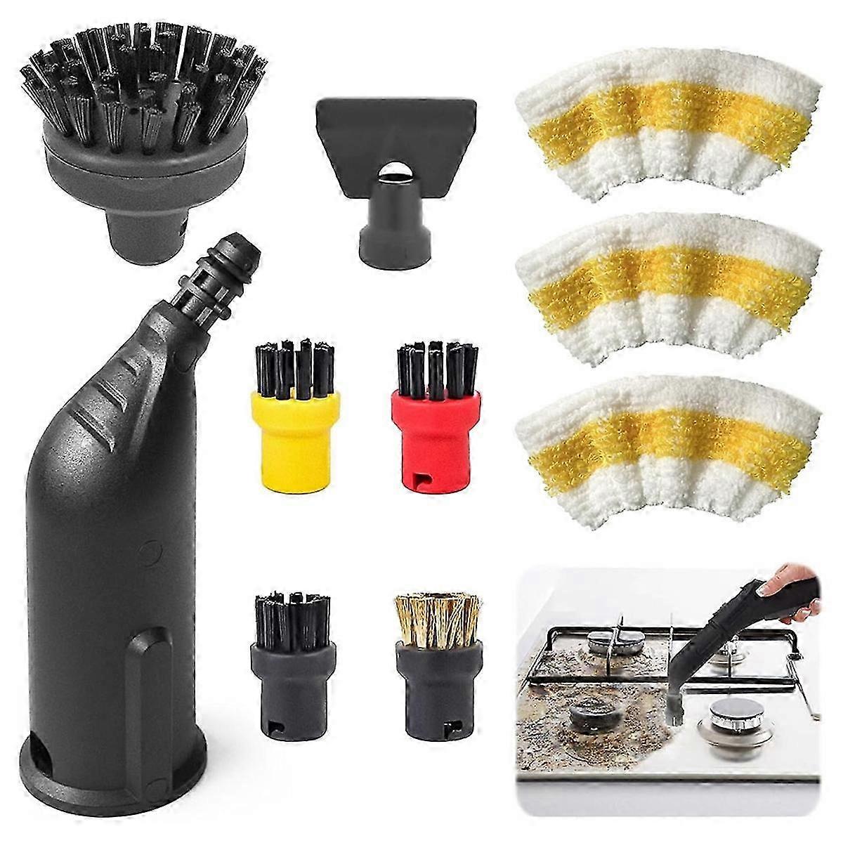 Suitable for Steam Cleaner Accessories Round Brush Set Nozzle for SC1 SC2 SC3 SC4 SC5-JC