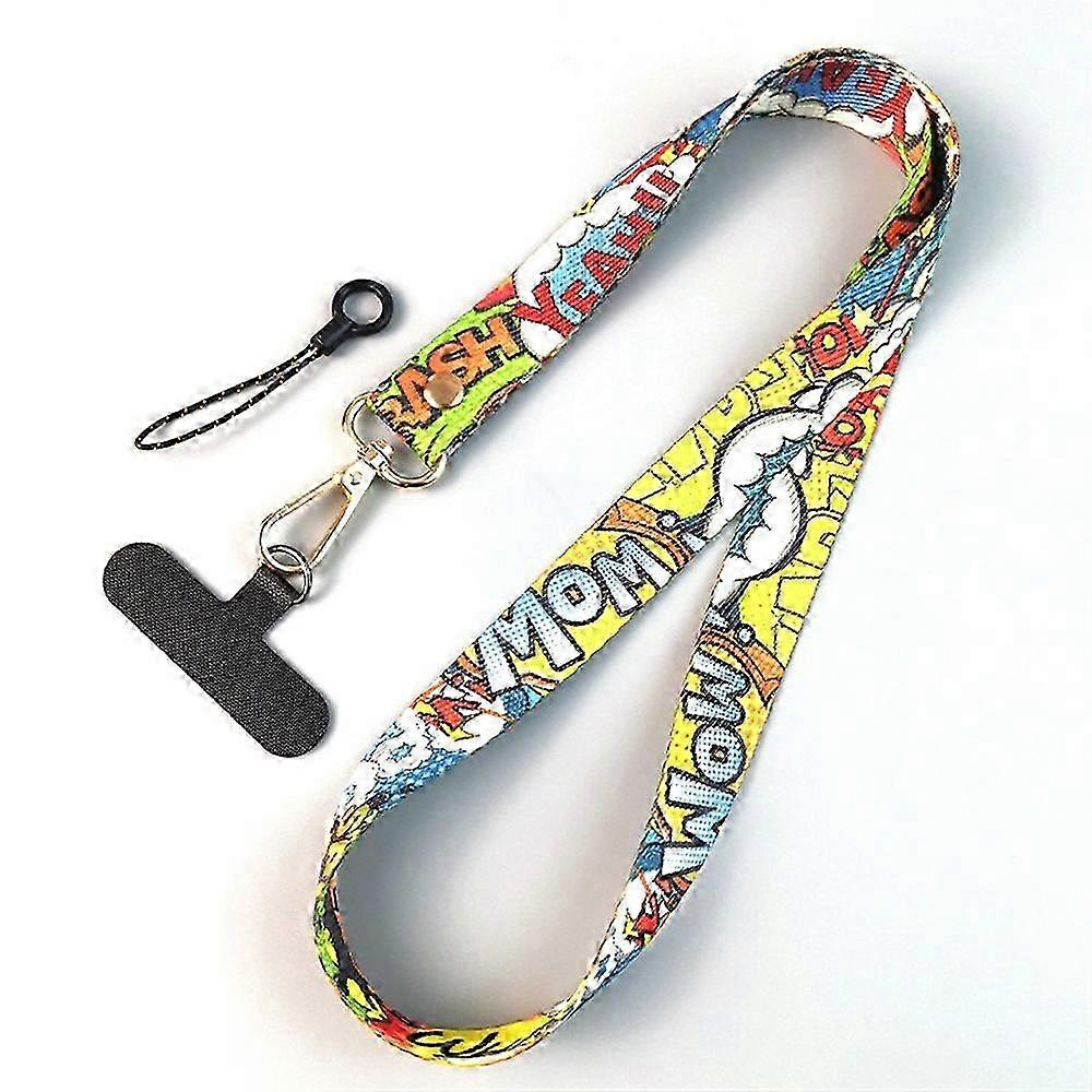 Phone Lanyard Neck Strap with Tether Tab and Hanging Rope, Folded Length: 40cm