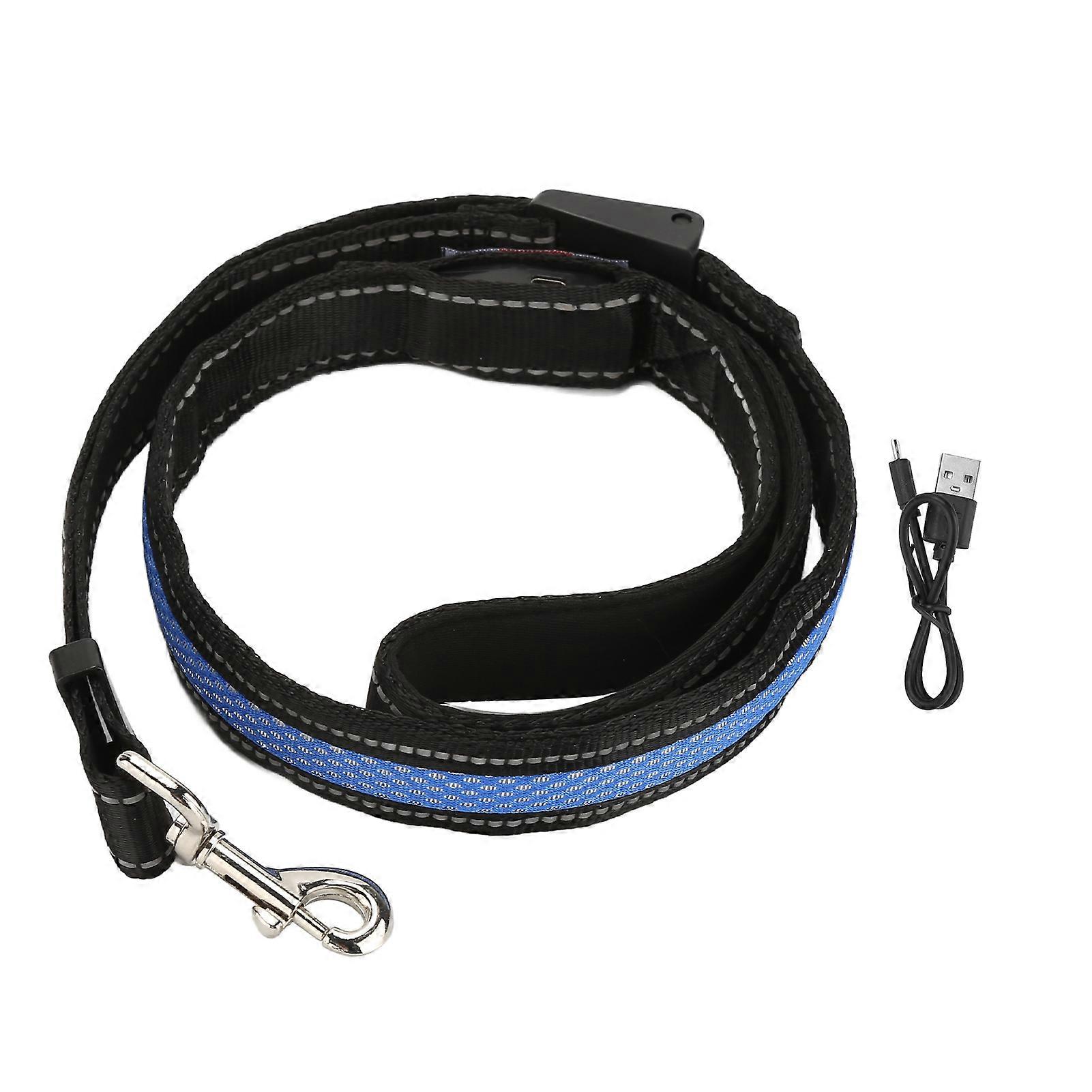 Dog Leash USB Charging LED Dog Traction Rope Breathable Dog Leash for Small Medium Cats and DogsBlue