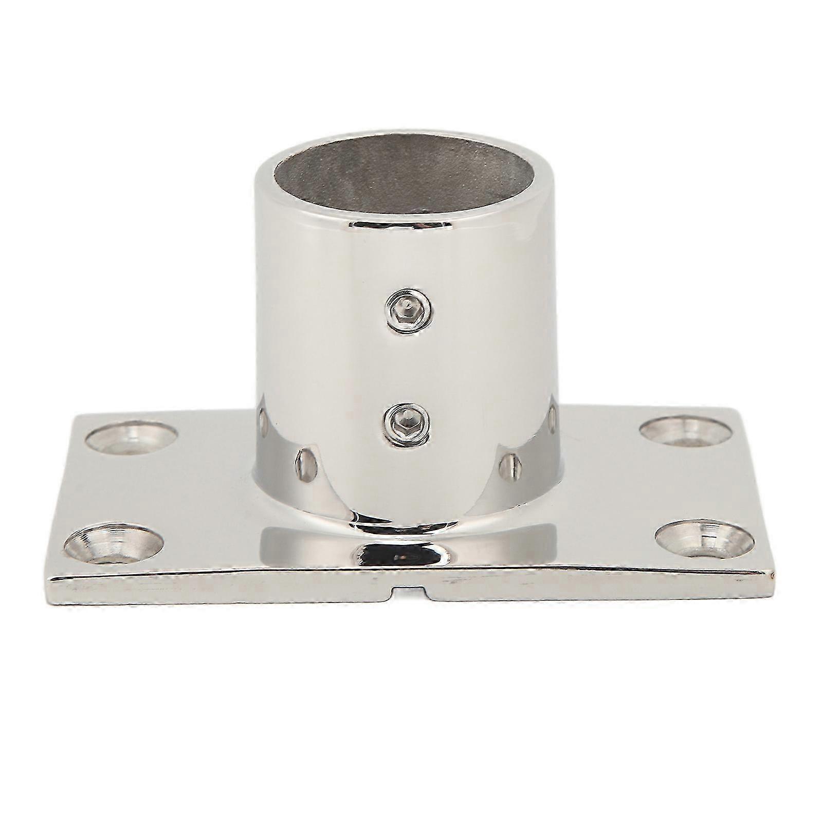 Rugged Rectangular Base Handrail Fitting for Marine Yachts and Boats, Silver Rustproof 9025MM/1in