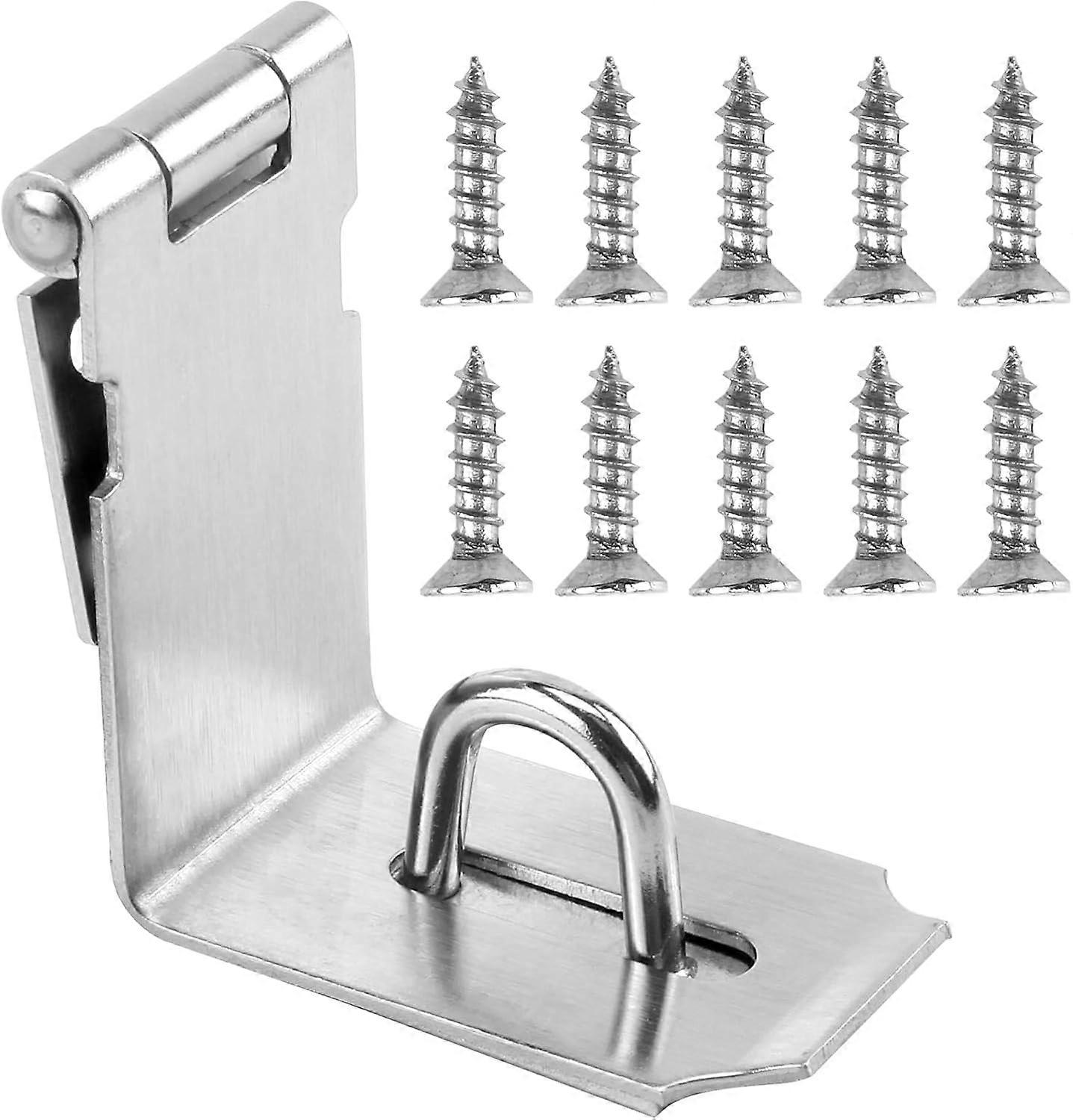 Sliding Door Lock, Lockable Door Bolt, Heavy Duty Right Angle Hasp