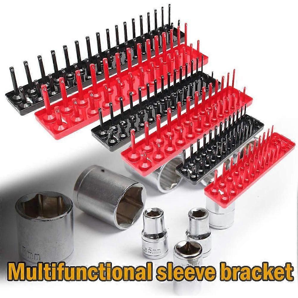 Black 3pcs (A)$Metric and Imperial plastic socket rack, multi-function socket holder, high pole and long pole socket rack