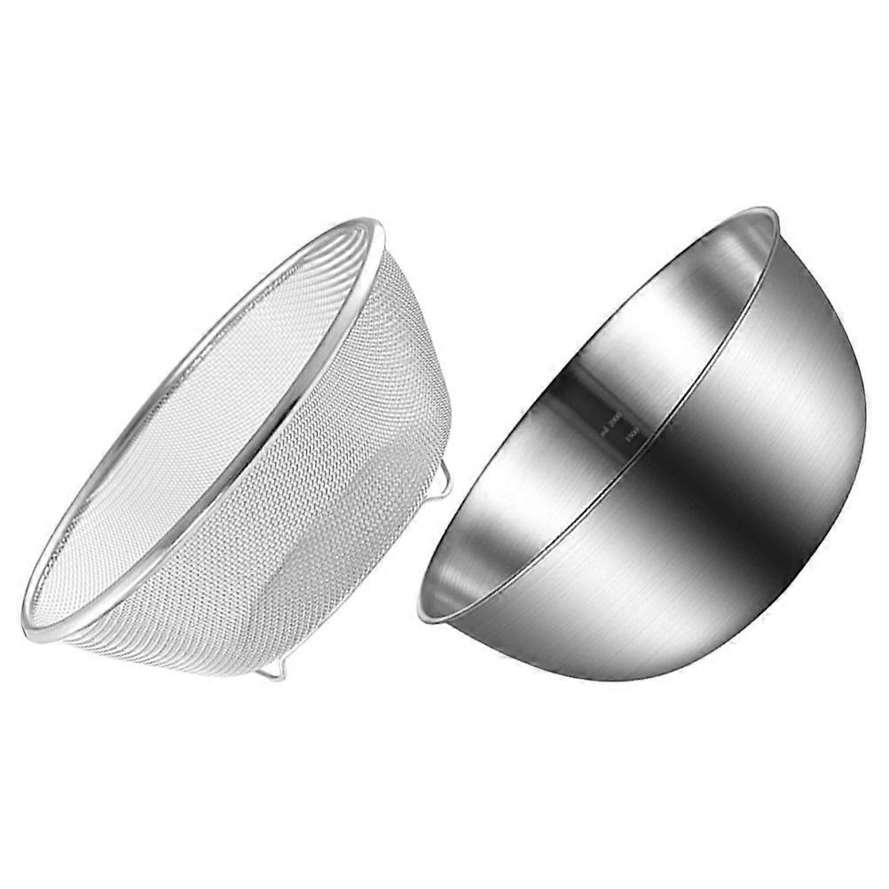 Multi Function Stainless Steel Basin Strainer For Rice Washing Food Straining Vegetable Washing 1Set