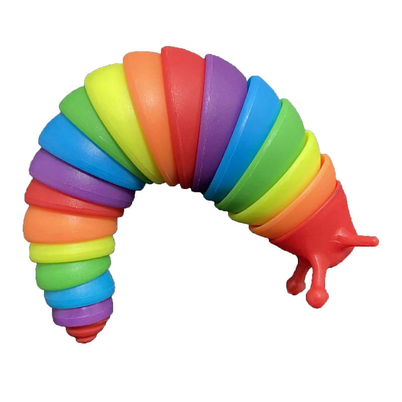 Slug Decompression Toy Colorful Stress Relive Flexible Sensory Slug Insects Toy for Relaxing