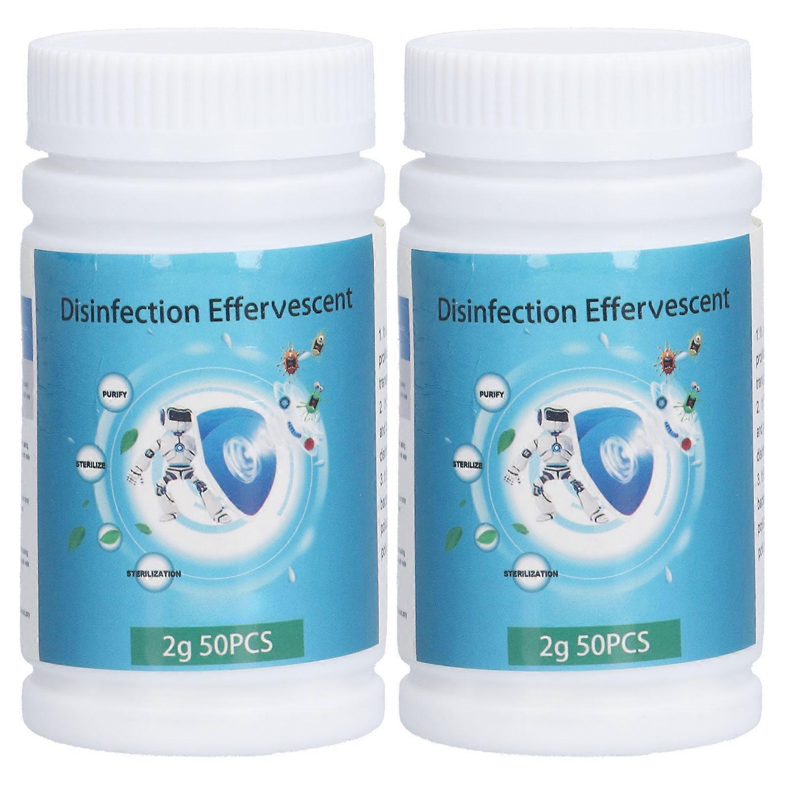 2 Bottles Effervescent Chlorinated Multifunctional Purifying Tablets for Bath Pool Water Cleaning