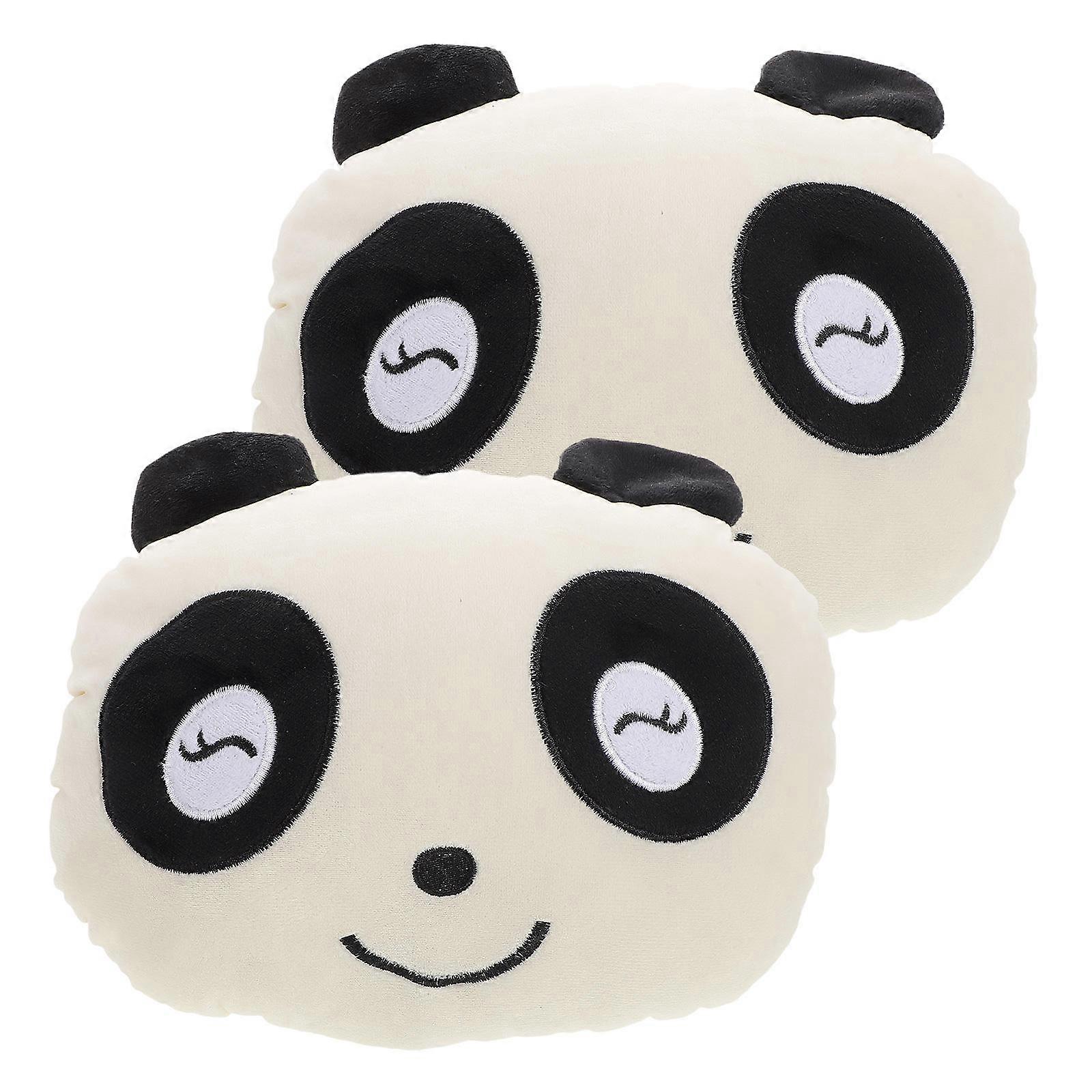 Headrest Neck Pillow Car Head Rest Pillow Driving Seat Headrest Pad Panda Shape Plush Memory Foam Adjustable Height 2Pcs