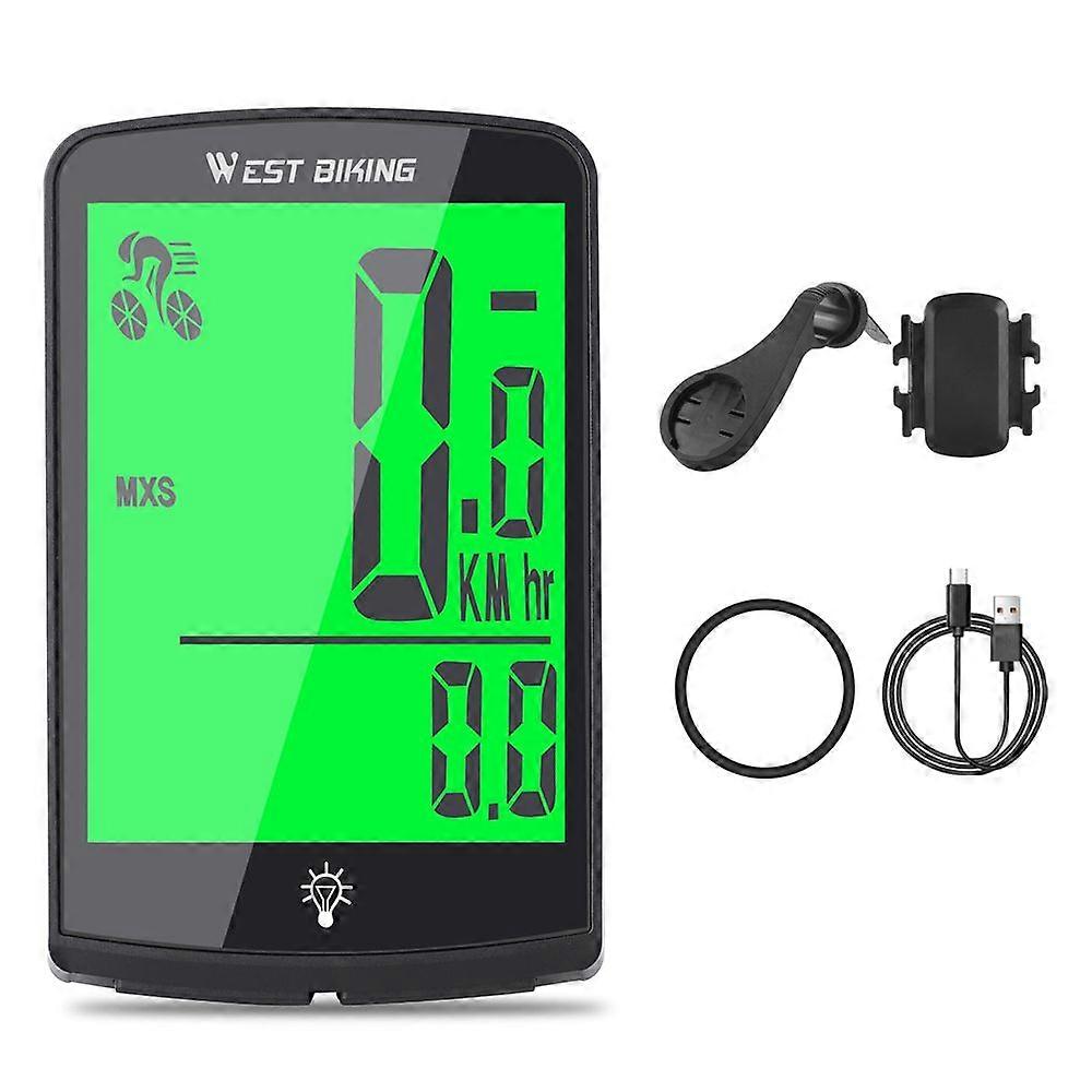 Bike Speed Meter Rainproof Cycle Mileometer Multi Functional Digital Bike Speedometer Full Screen Mobilephone APP ControlYMQX)