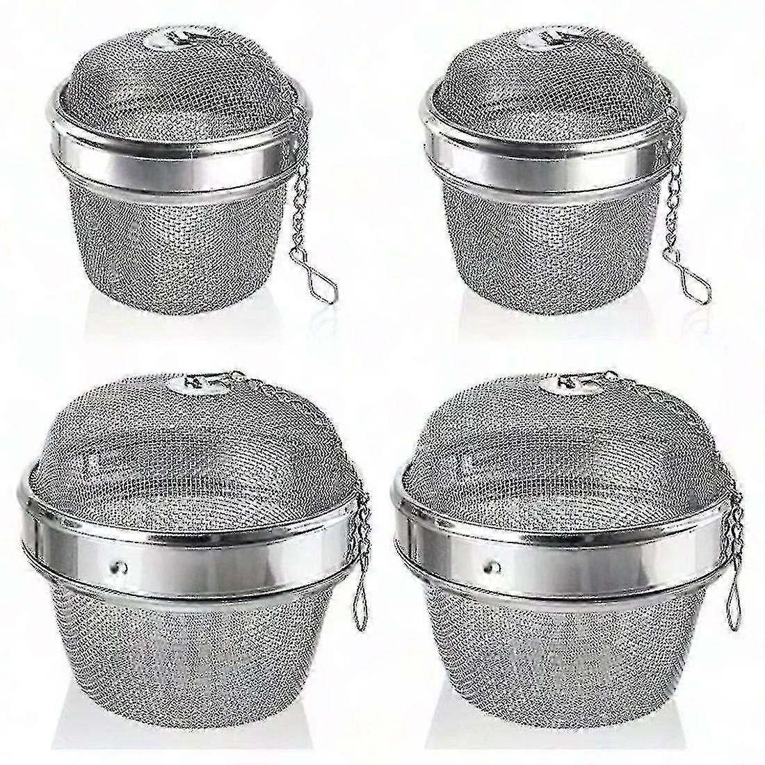 4-Pack Sphere Infuser with Hook, Dual Sizes for Tea, Spices & More