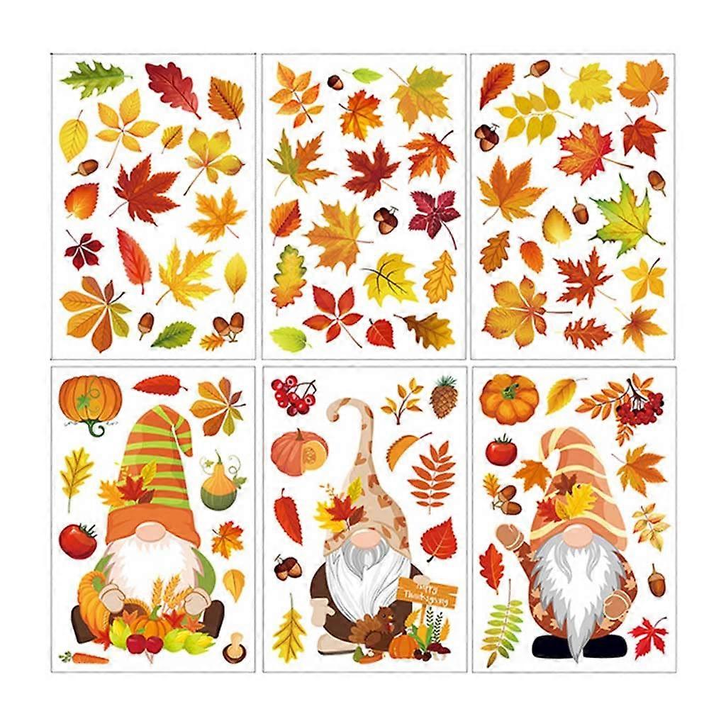 Maple Leaf Window Clings Six-Sheet Thanksgiving Set For Windows And Walls Maple Leaf Wall Decals Seasonal Decor
