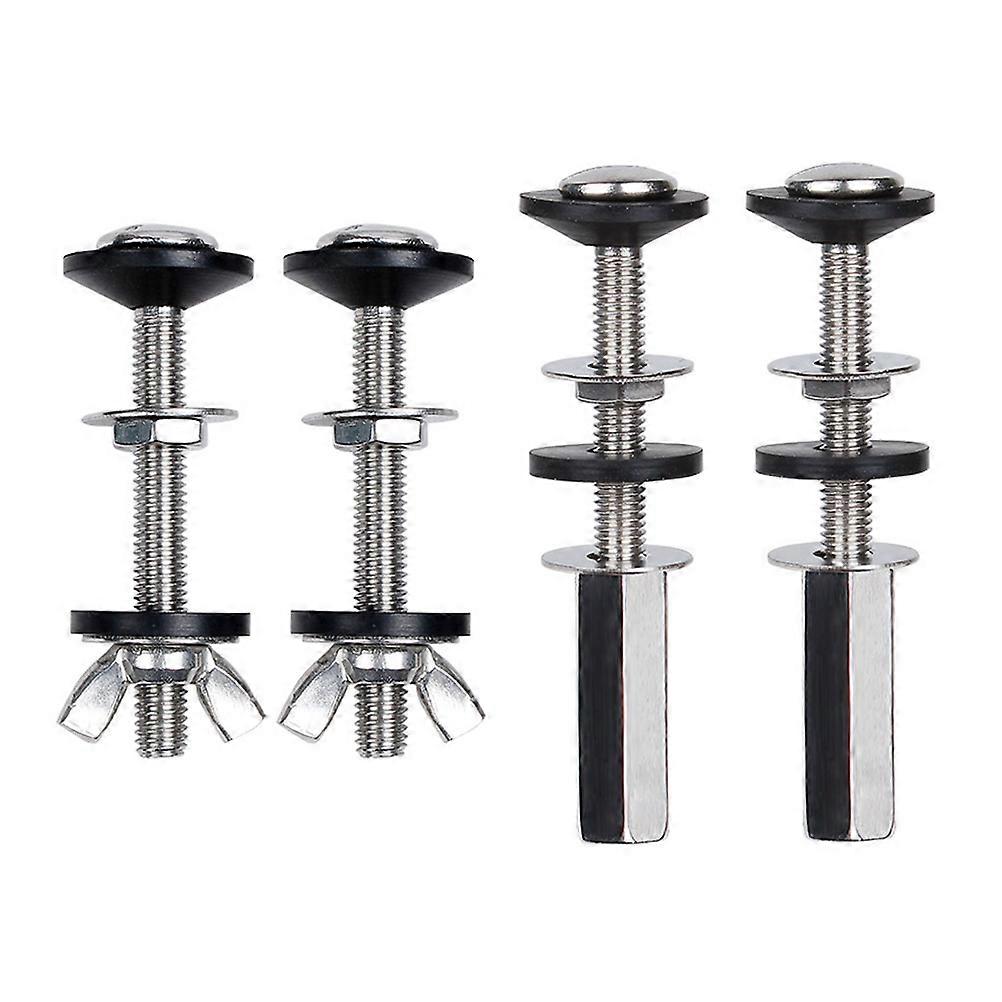 2 Pairs Toilet Seat Fixing Screws Durable Closestool Mount Bolts Easy Installation Compatible with Most Toilet Models Secure Fit