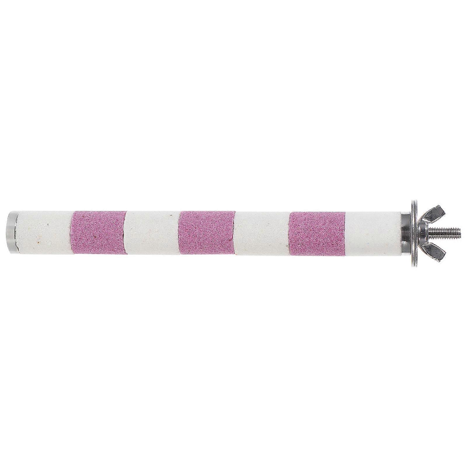 Large Parrot Perch Bird Cage Parrot Standing Stick Bite-Resistant Cylindrical Pink 20X2X2Cm Training Toy 1Set