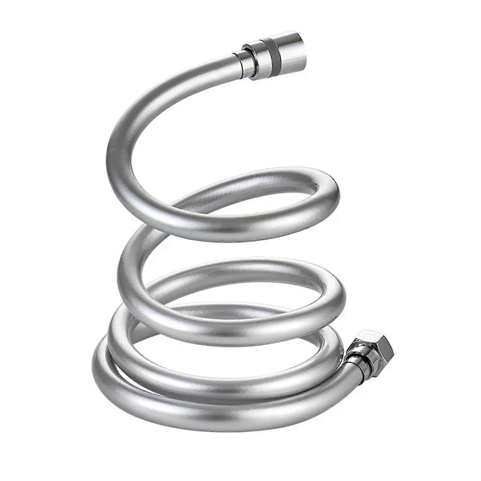 High-Pressure Shower Hose PVC 1.5m Flexible Anti-Twist Handheld Showerhead Universal Compatibility Silver