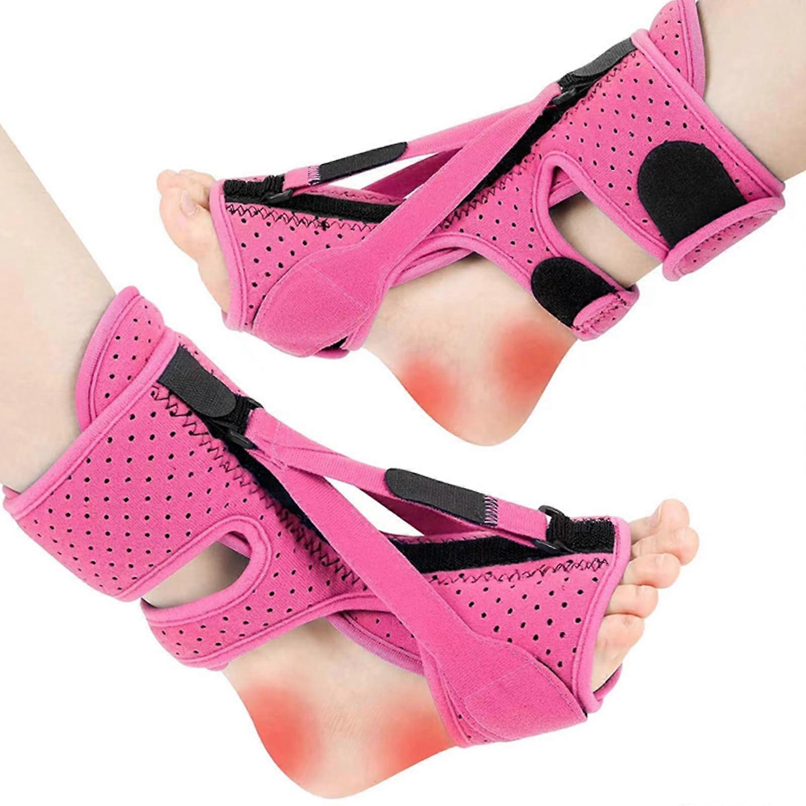 Plantar Fasciitis Night Splint Adjustable For Heel Pain Relief, Heel Spurs And Achilles Tendon Support, Pink