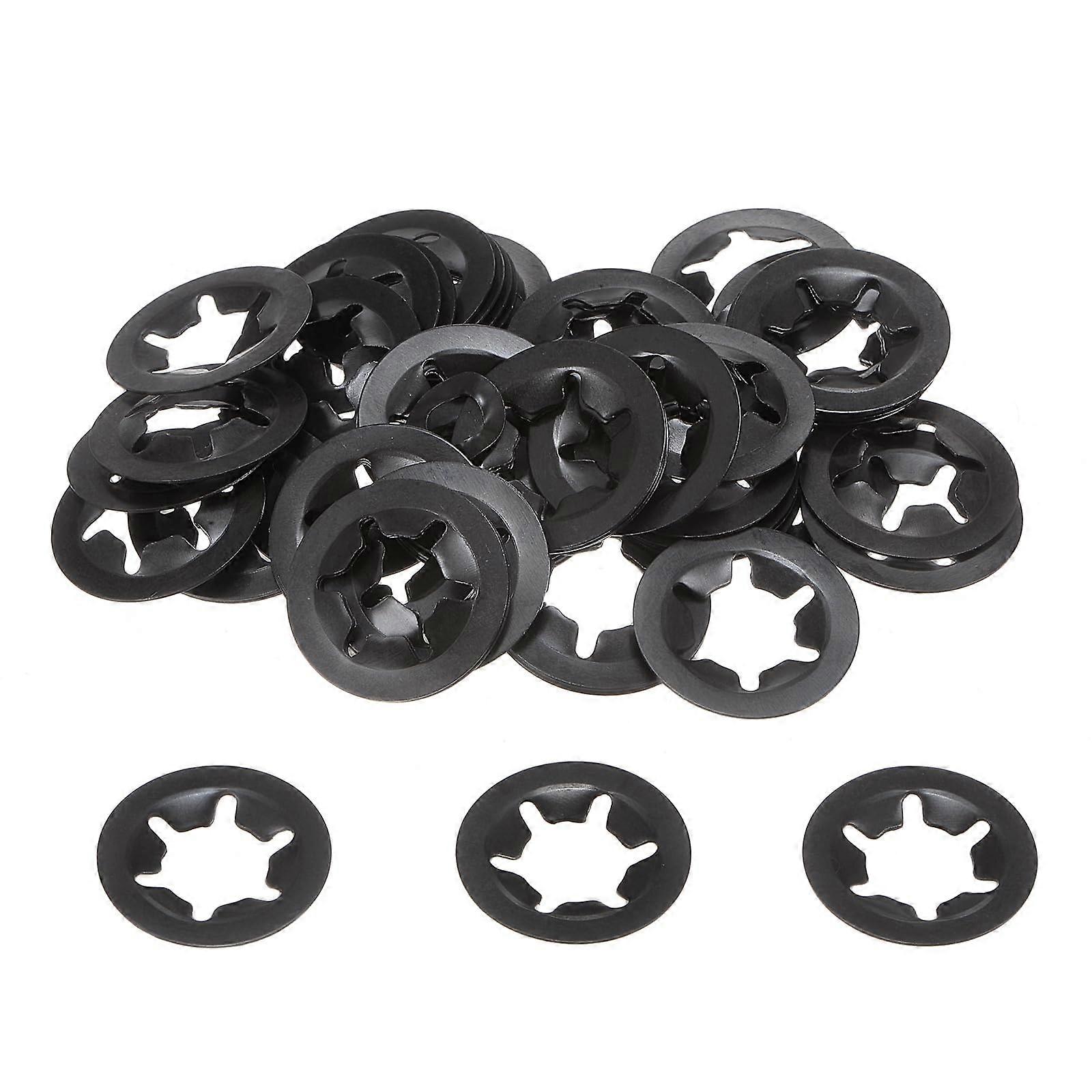 M12 Inner Tooth Star Washers 60pcs Compression Spring Clips 65Mn Steel Starlock Lock Washers for Pressure Nuts