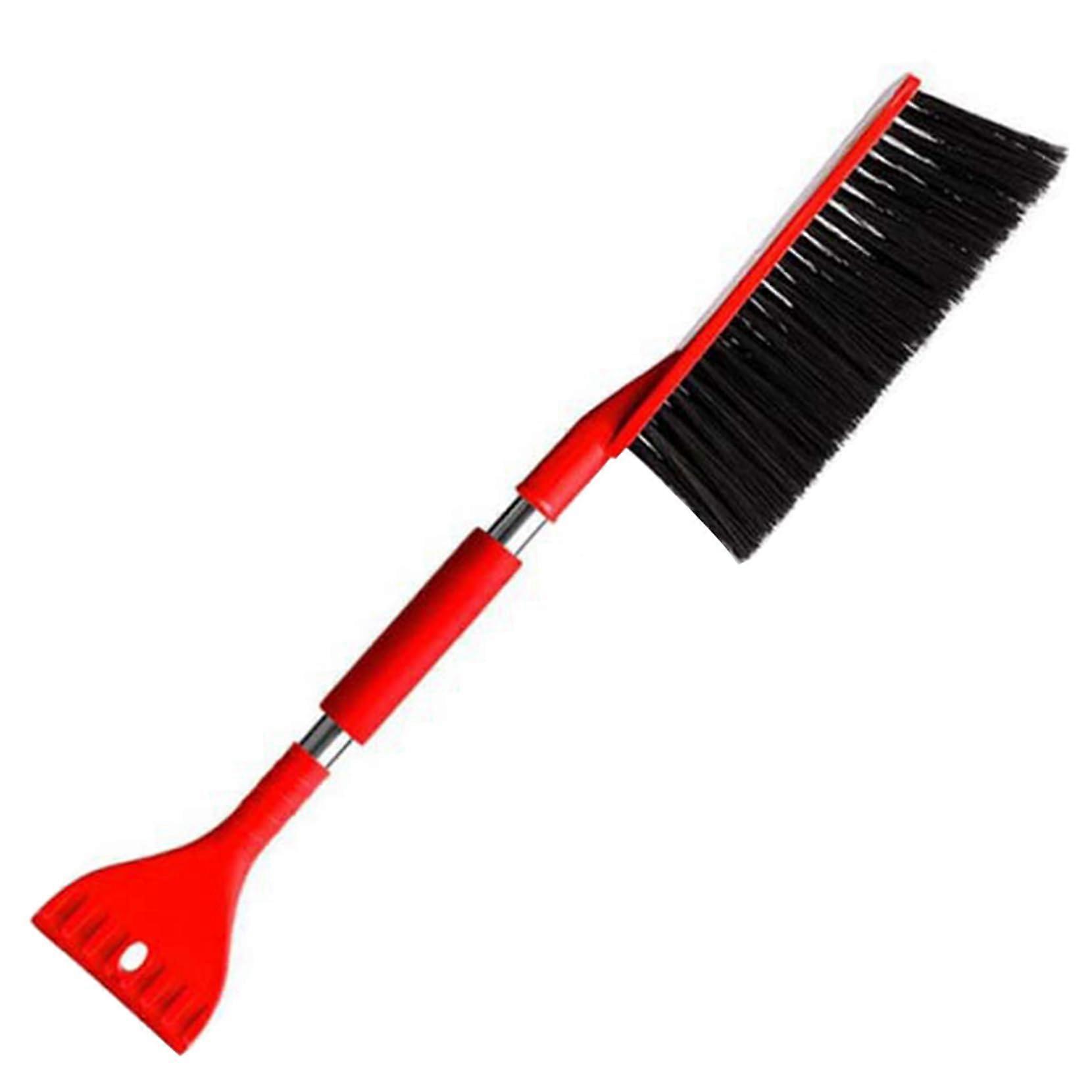 Auto snow brush and ice scraper with ergonomic foam grip, red scraper