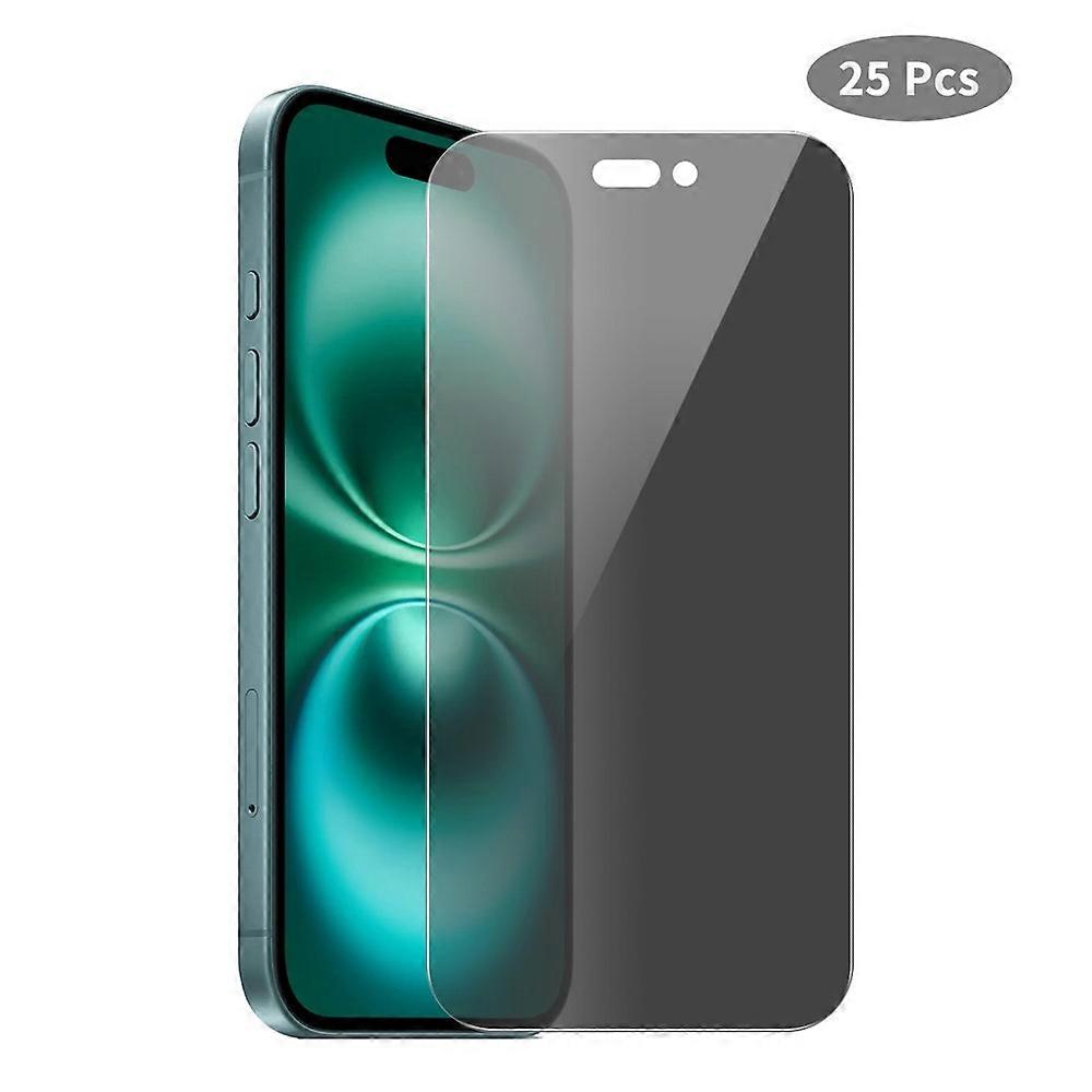 JUNSUNMAY 25 قطعة لجهاز iPhone 16 Plus واقي شاشة زجاجي مضاد للتجسس مضاد للسقوط عالي الدقة فيلم واضح