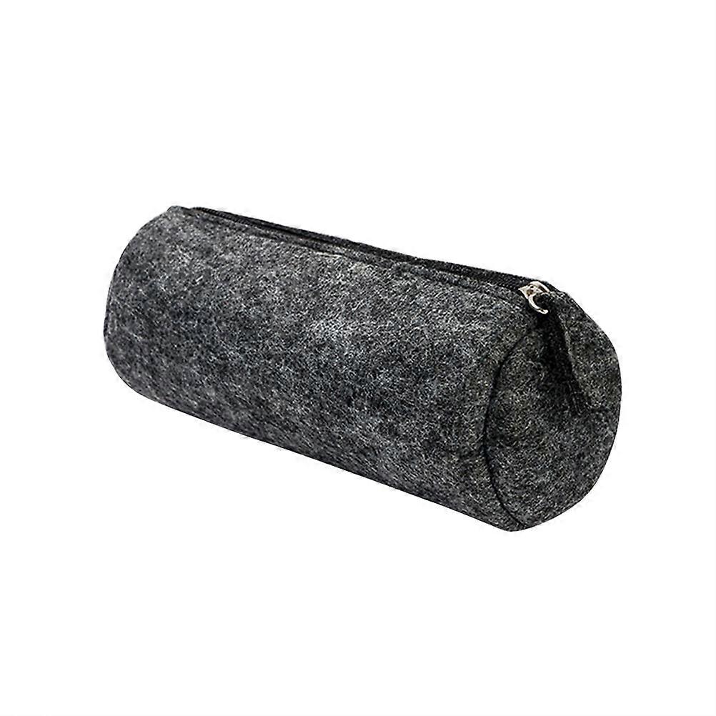 Dark Grey Polyester Pen Bag for Storage with Large Capacity and Organized Compartment 7.5 Inches