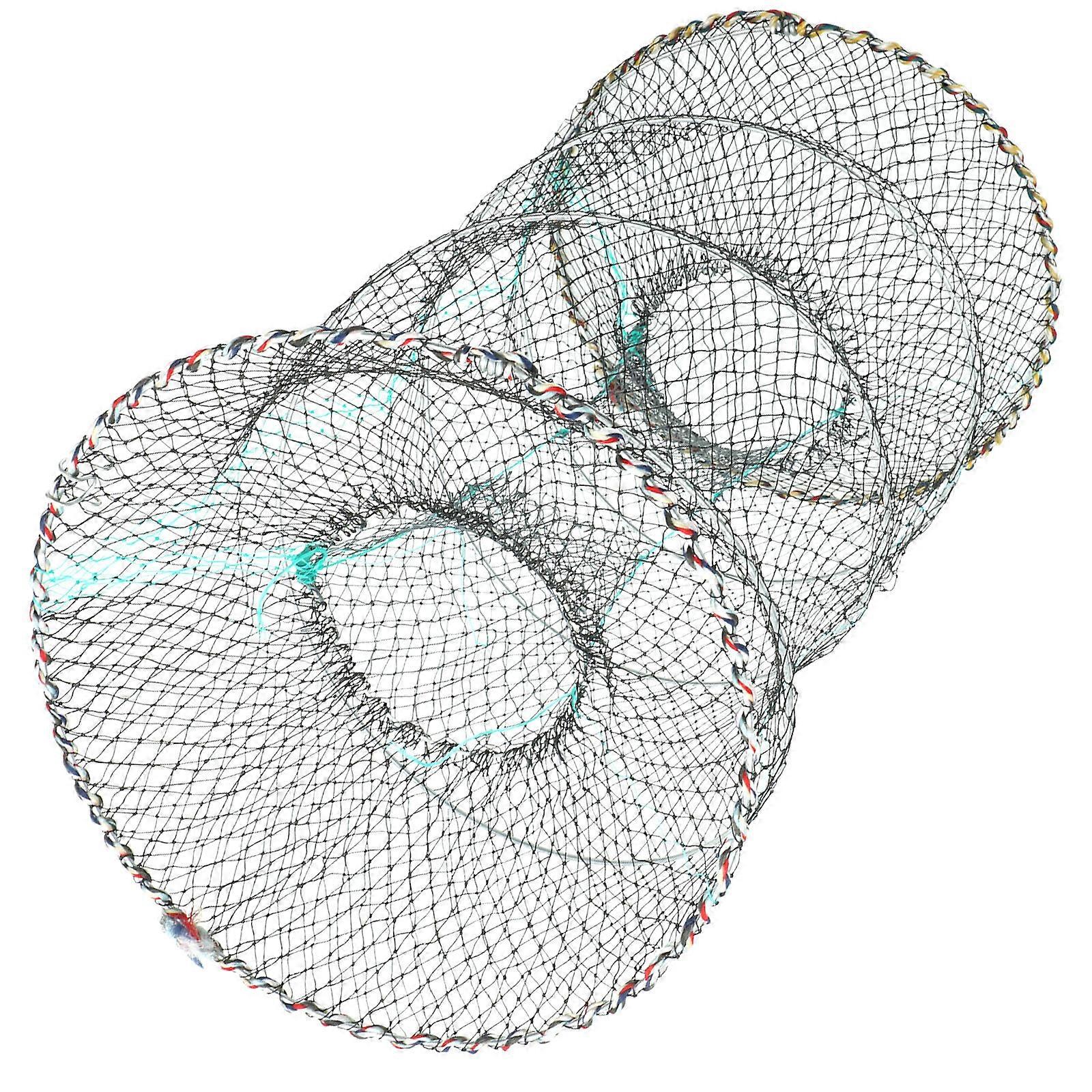 Fish Bait Net Foldable Bait Cast Mesh Trap Net Freshwater Fishing Weaving Material Catch Crayfish 1Pack