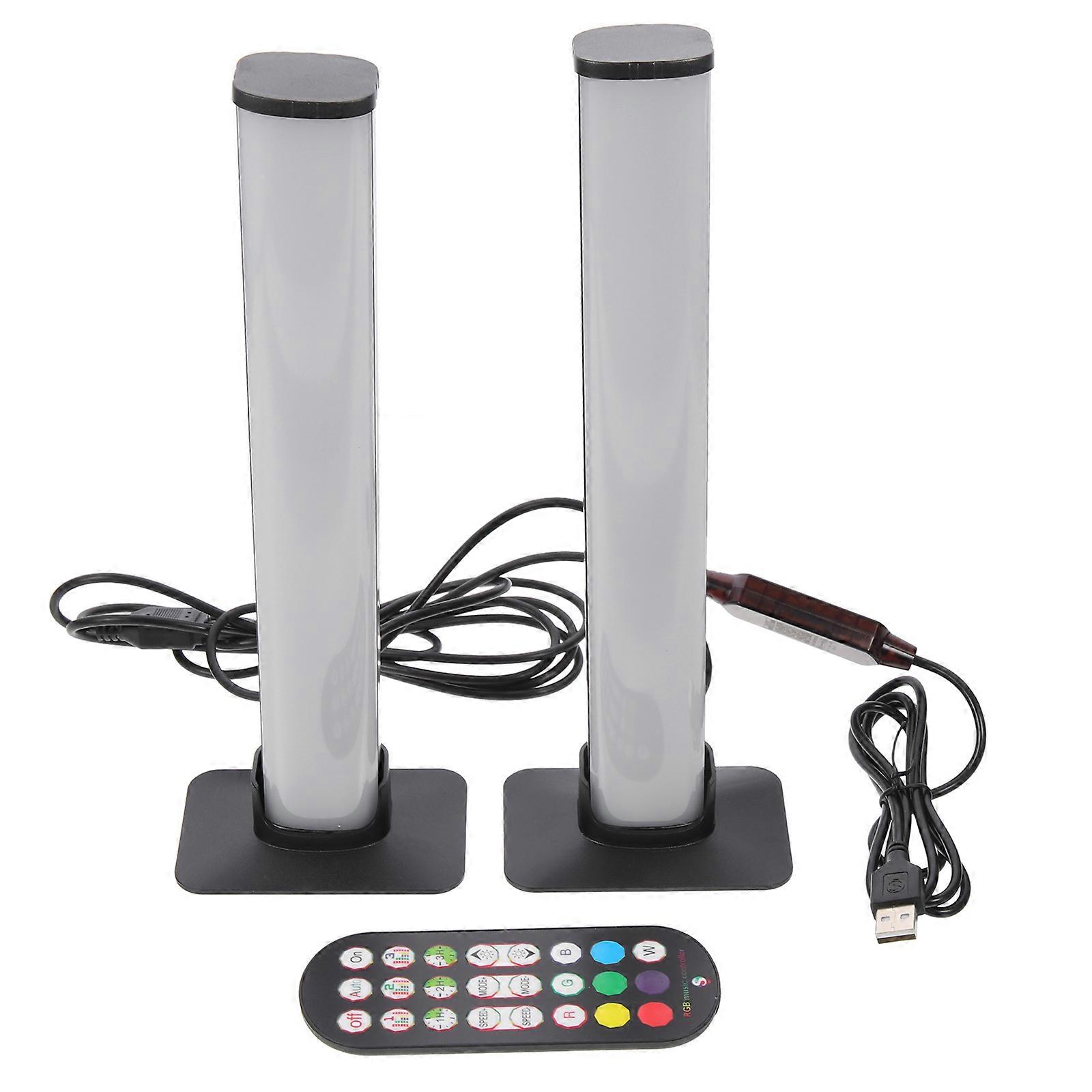 Ambient Lamp Led Night Light Adjustable Light Colors Remote Control For Bedside 26x16cm Black 2Pack