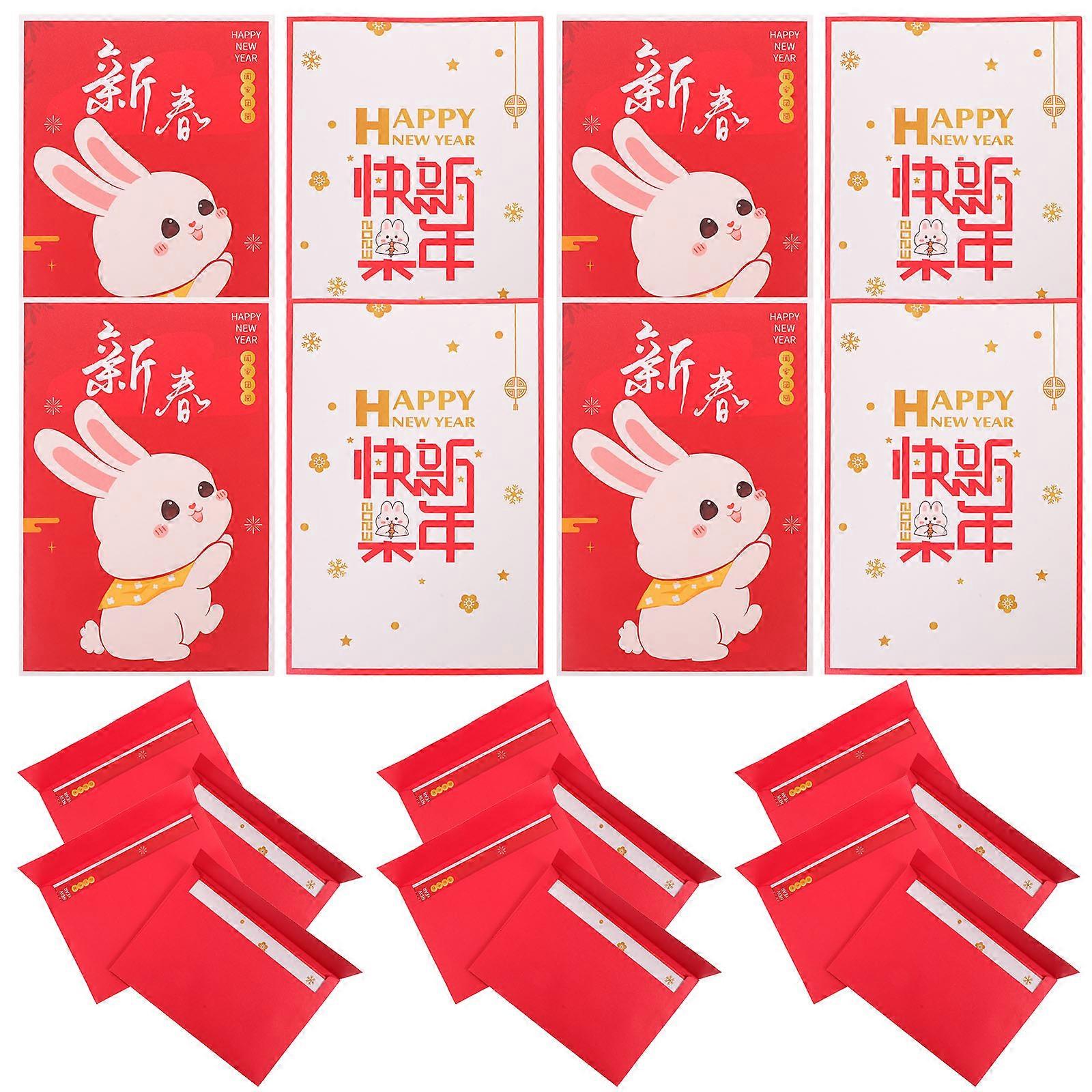 Blessing New Year Party Red Rectangular 20X14 5CM When Unfolded 10