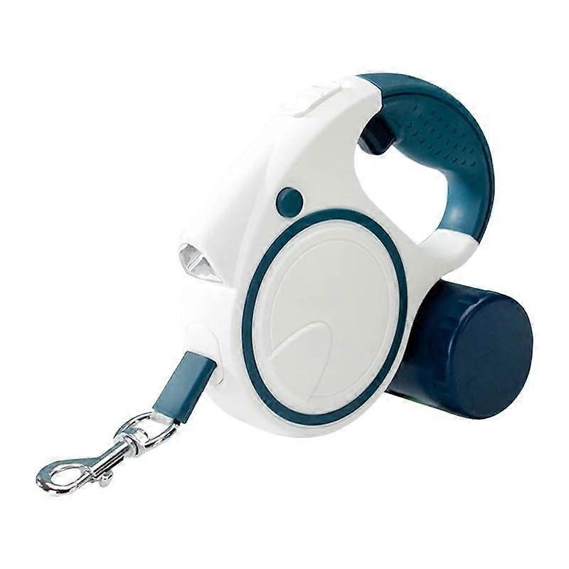 Flexible Retractable Dog Lead for Small to Medium Dogs, Tangle-Free, Non-Slip Handle, One-Hand Brake, Blue