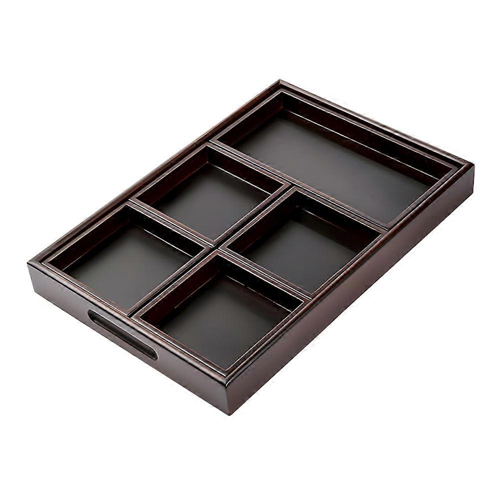 Fruit Tray Wooden Serving Divided Tray Parties And Weddings Rustic Style Natural Wood Material 12.6×8.7×1.2in 1Set