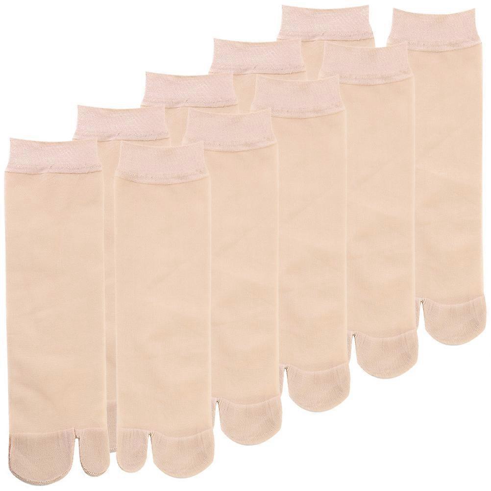 Breathable Two Toes Socks Chinlon Material for Sports and Tone Elastic Five Pairs