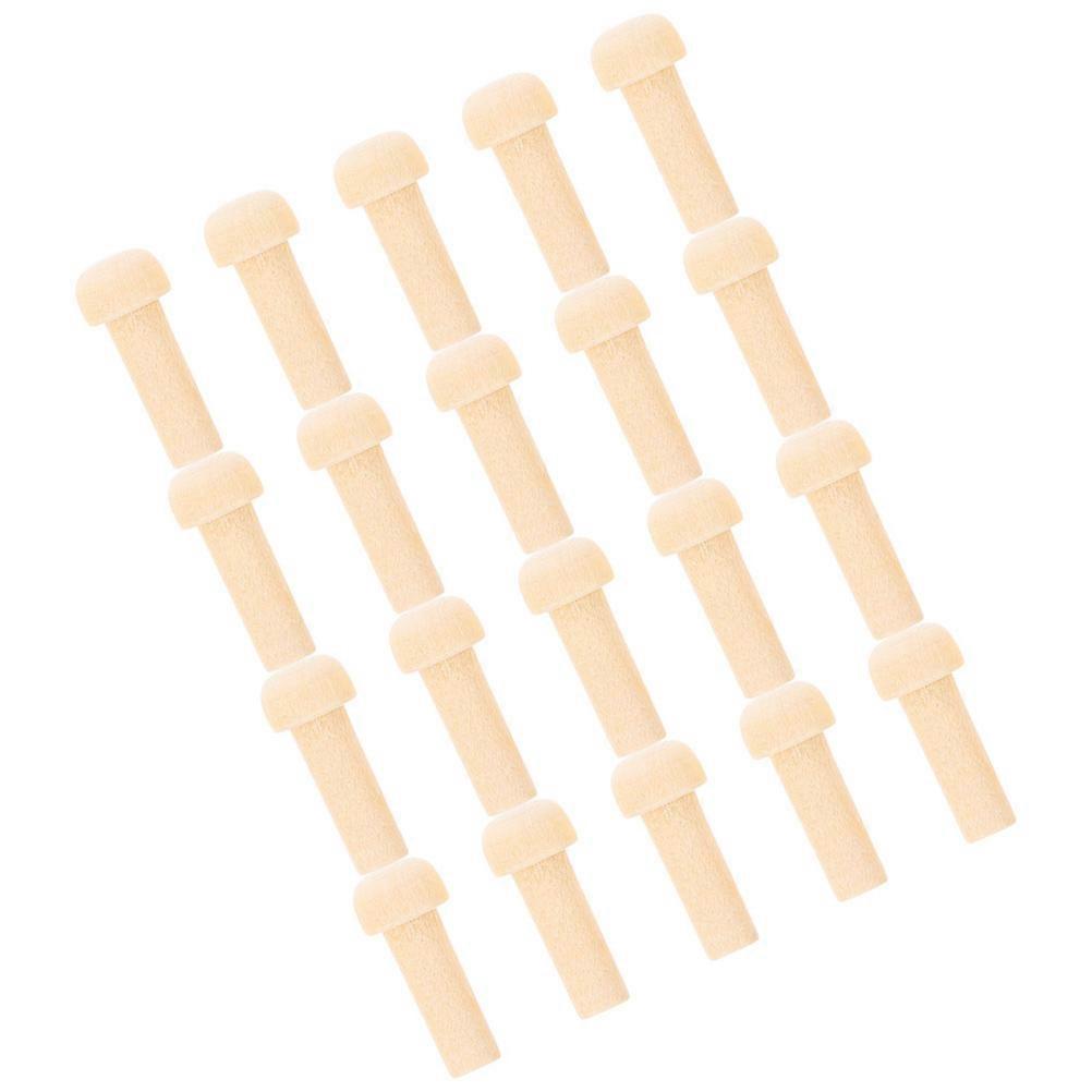 20pcs Mini Wooden Pegs for Crafts, Unfinished Wood Axle Pegs for Furniture and Toy Projects, Smooth Surface for Easy Painting and Handling
