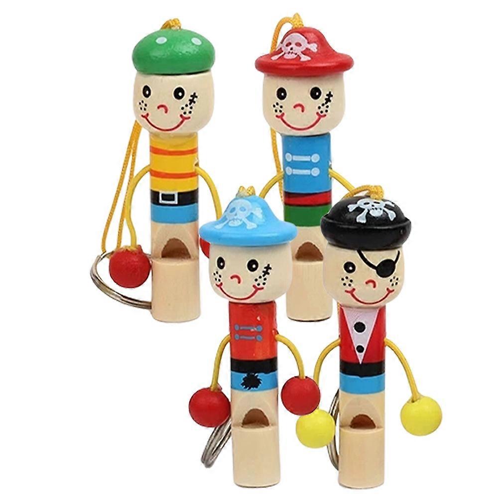 Childrens Musical Instruments Pirate Whistle Keychains Noisemaker Toys For Kids Parties Schools Performances 4Pcs