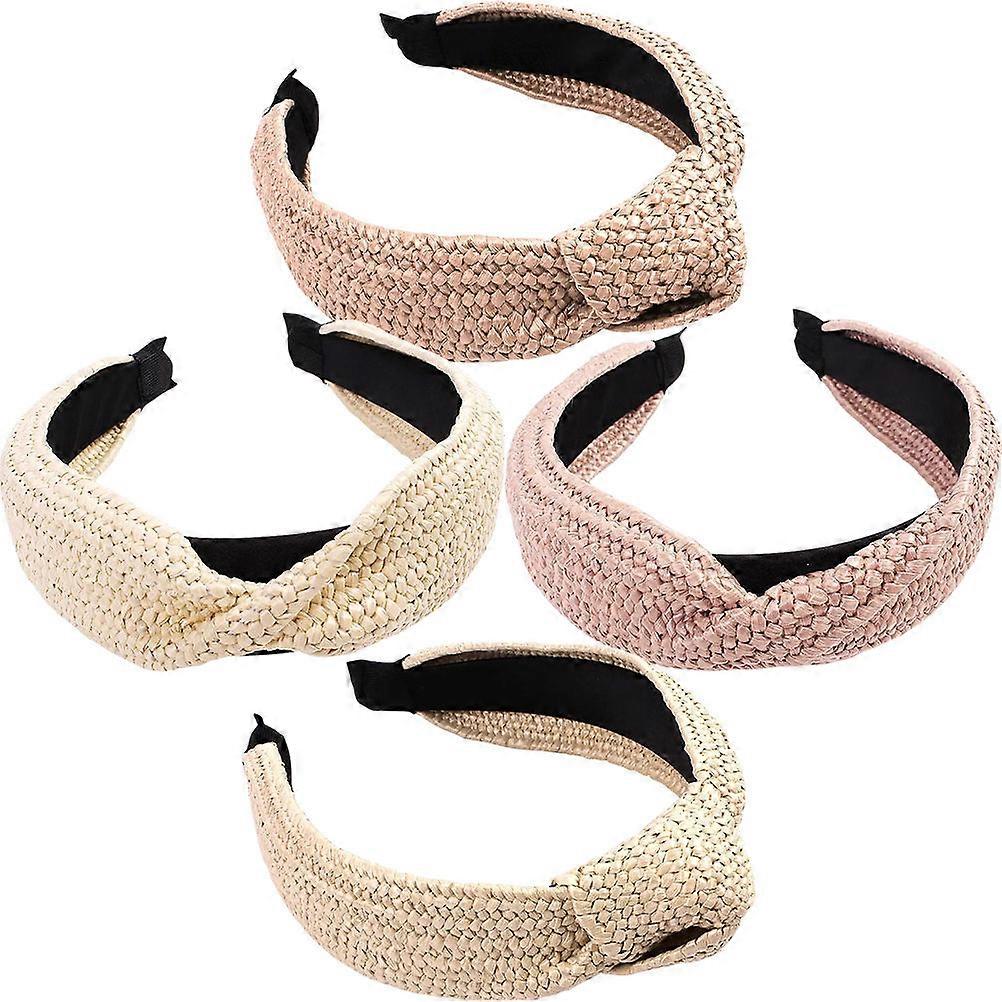 Here's a refined and appealing product description for your **4pcs Woven Raffia Headbands**:
✨ **4 Pack Woven Raffia Headbands for Women** ✨
Add