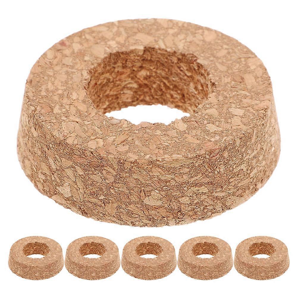 Light Brown Cork Lids for Hydroponic Plants with Center Hole Ideal for Terrarium Set of 6 Versatile Design