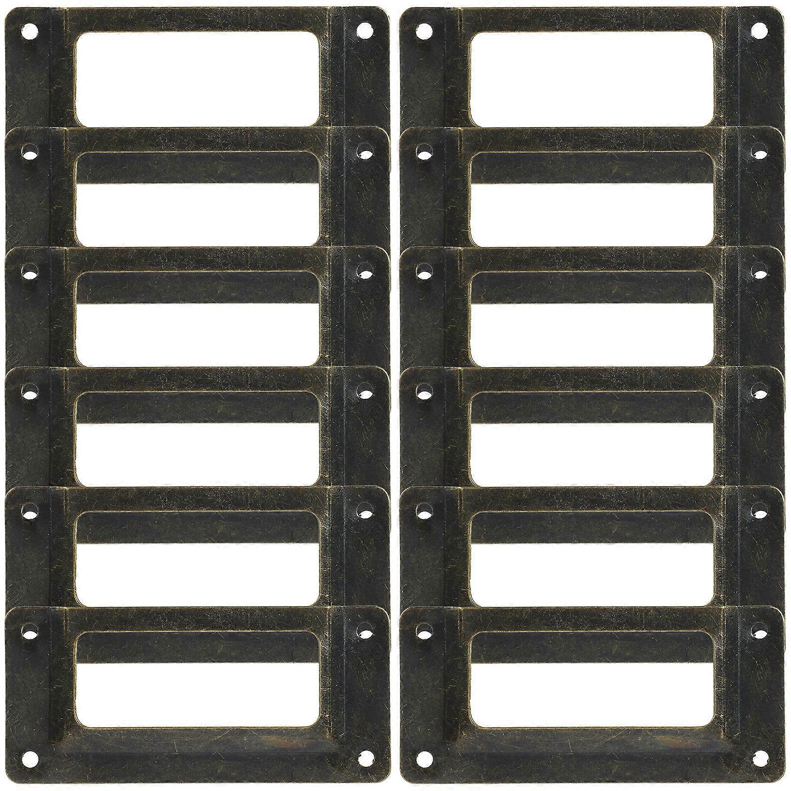 12Pcs Drawer Labels Vintage Cupboard Frame Cabinet Label Holders