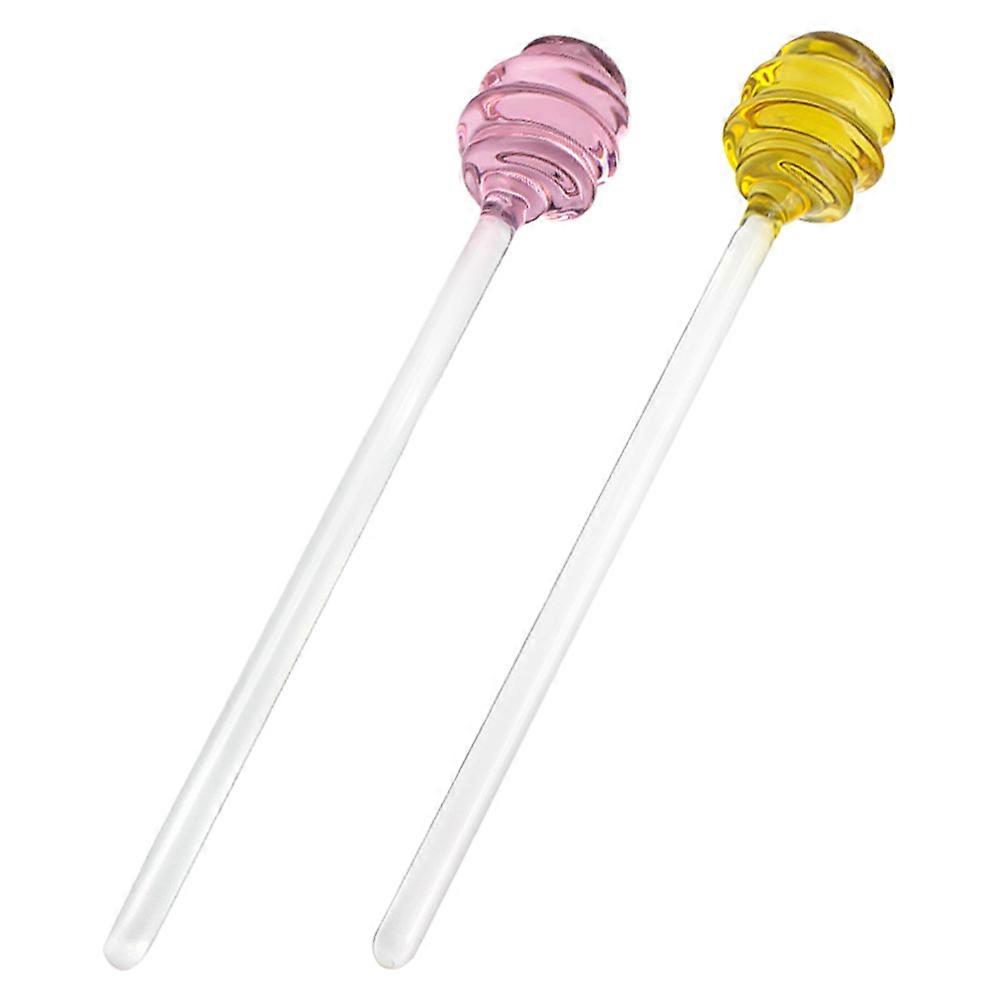 Here's a polished and professional product description based on your input:
**2pcs Glass Honey Dipper Sticks with Long Handles – Mess Free