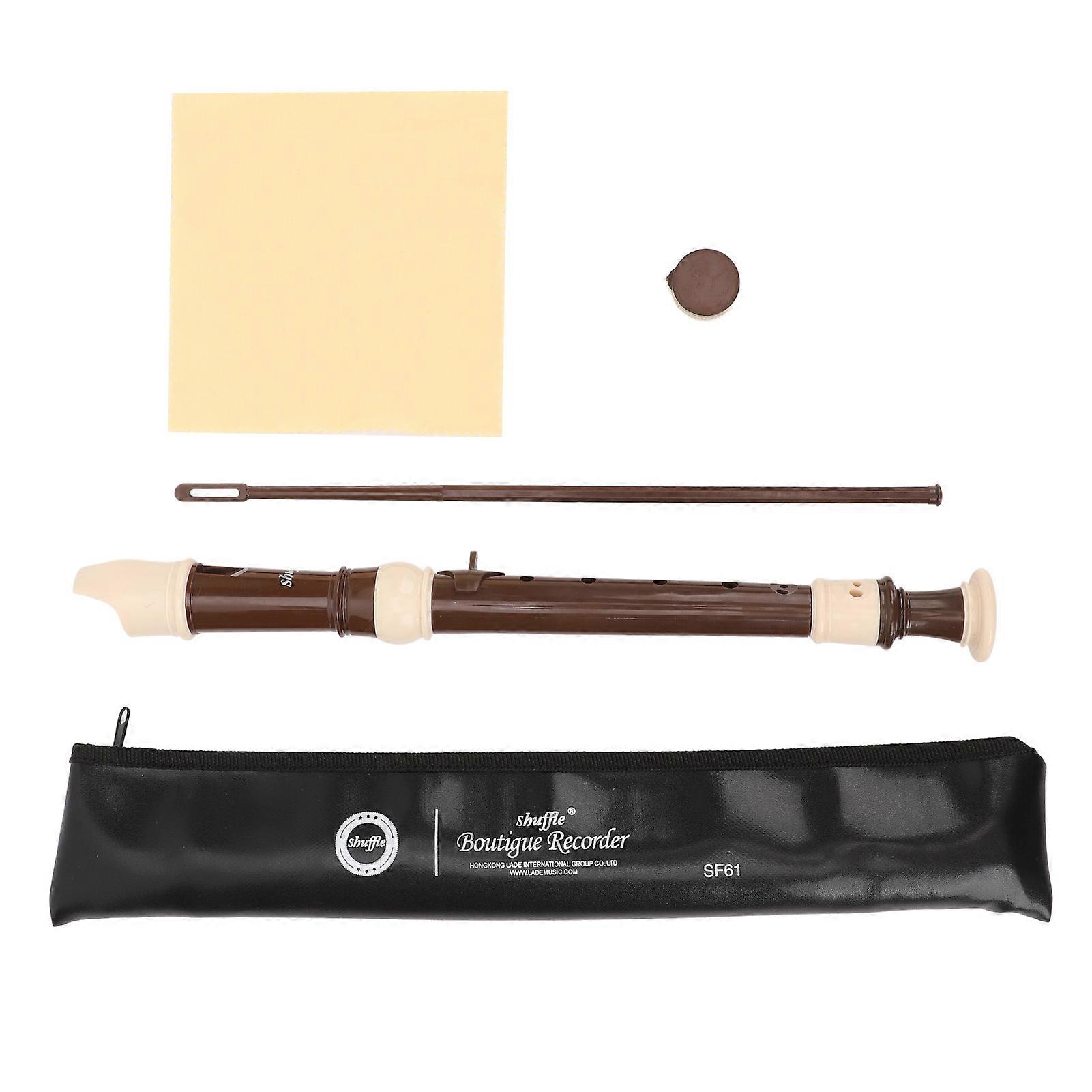 8 Hole Recorder Detachable Soprano Recorder Musical Instrument with Cleaning Rod for Beginners Kids Adults Brown