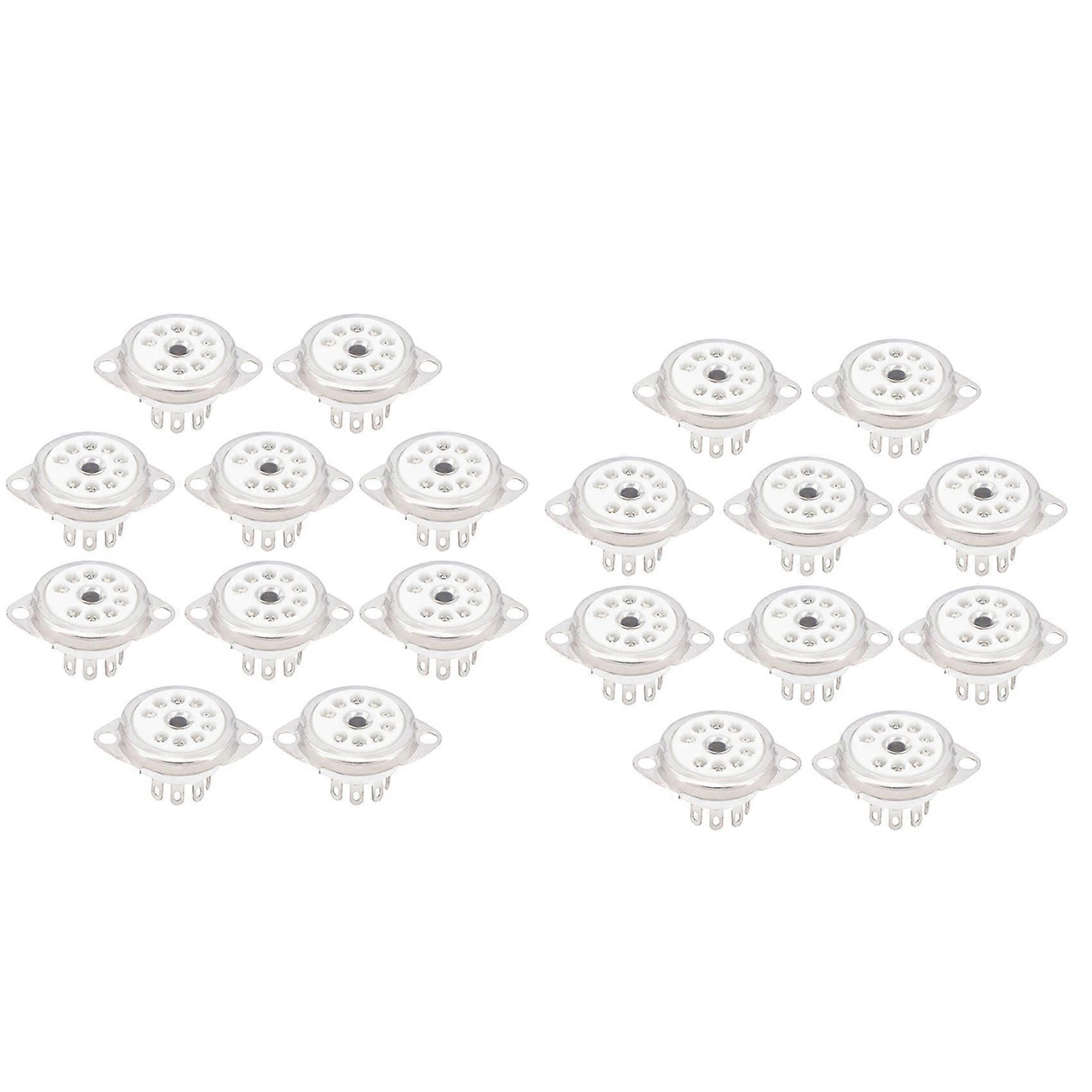 10PCS Ceramic B9A 9Pin Vacuum Tube Socket Panel Chassis Mount for ECC81 ECC82 ECC83 EL84 6922 Vacuum