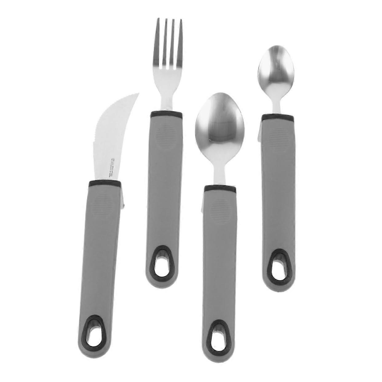 Elderly Adaptive Utensil Shake Tableware Set for Seniors - Lightweight, Non-Slip, Ergonomic Design, Easy Grip