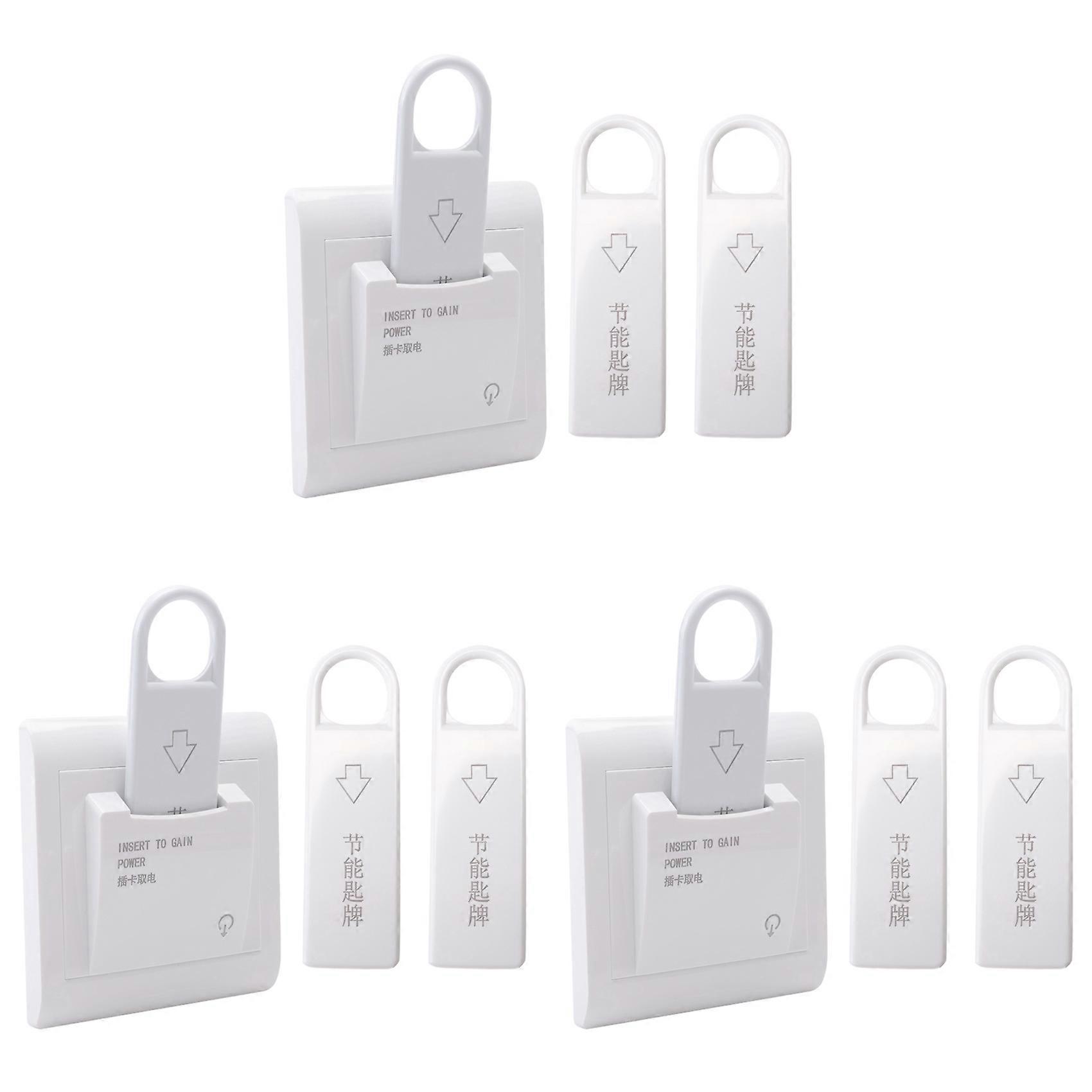 3X High Grade Hotel Magnetic Card Switch Energy Saving Switch Insert Key for Power with 9 Card