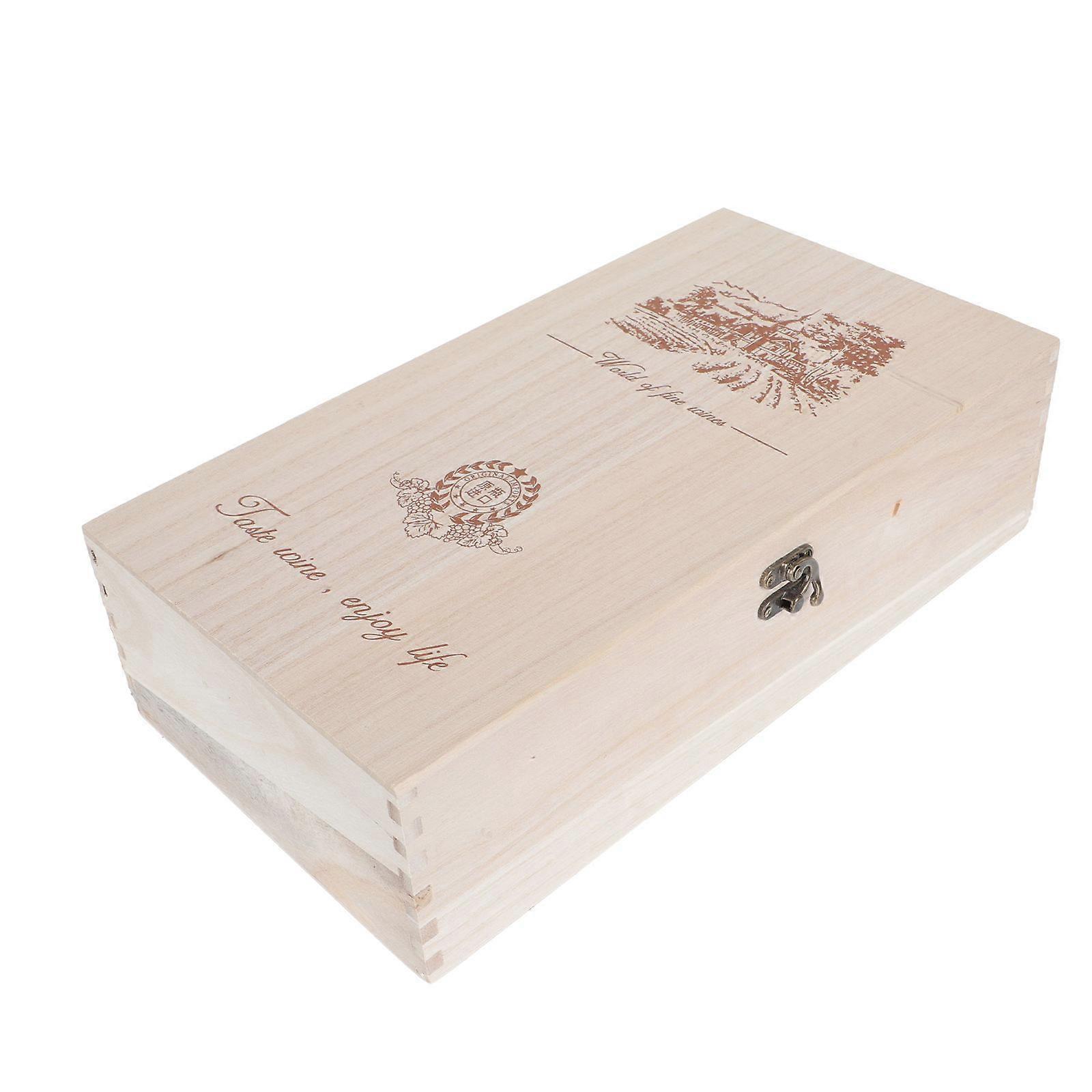 Delicate Wooden Wine Packing Box For Party Occasion Easy To Carry 35X18.5CM Storage 1Pack