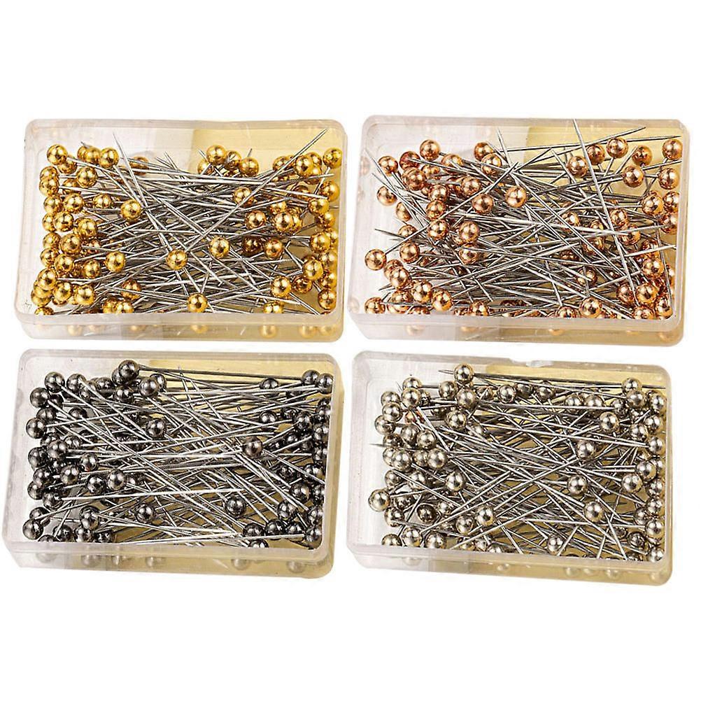400pcs Colored Ball Head Straight Pins for Sewing Wedding Bouquet and DIY Crafts Assorted Color