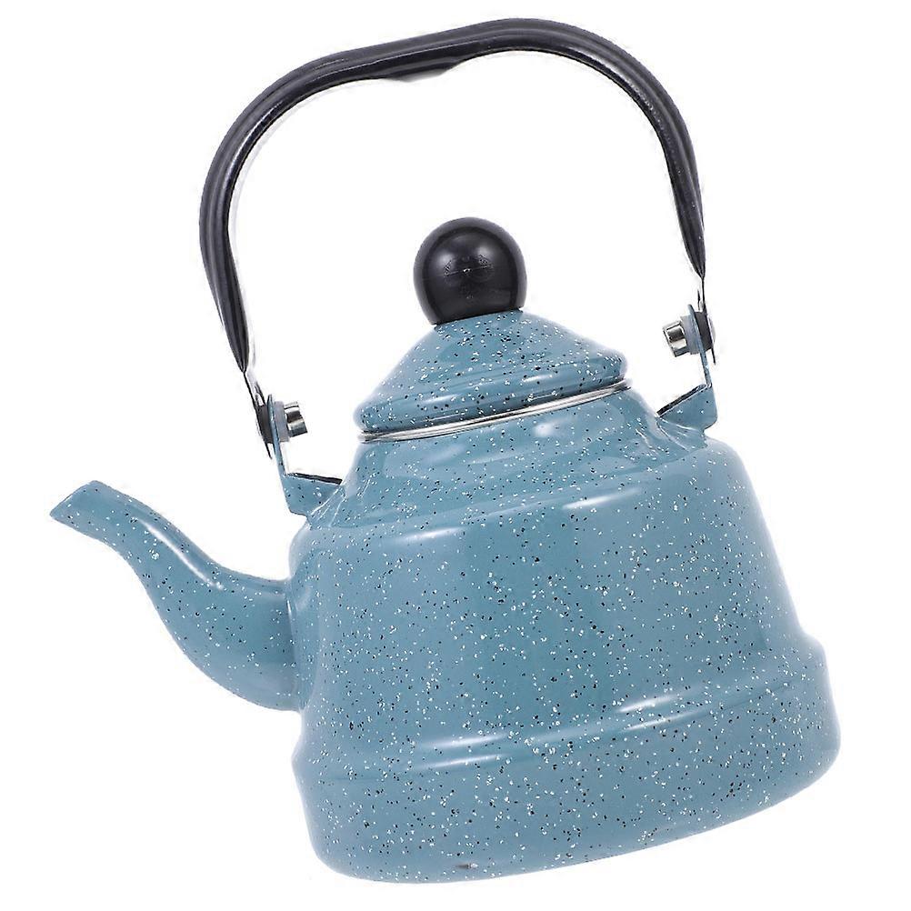 Enamel Water Kettle Vintage Style Simple Design Kitchen Helper 1.7L Hot Beverage Preparation 1Set
