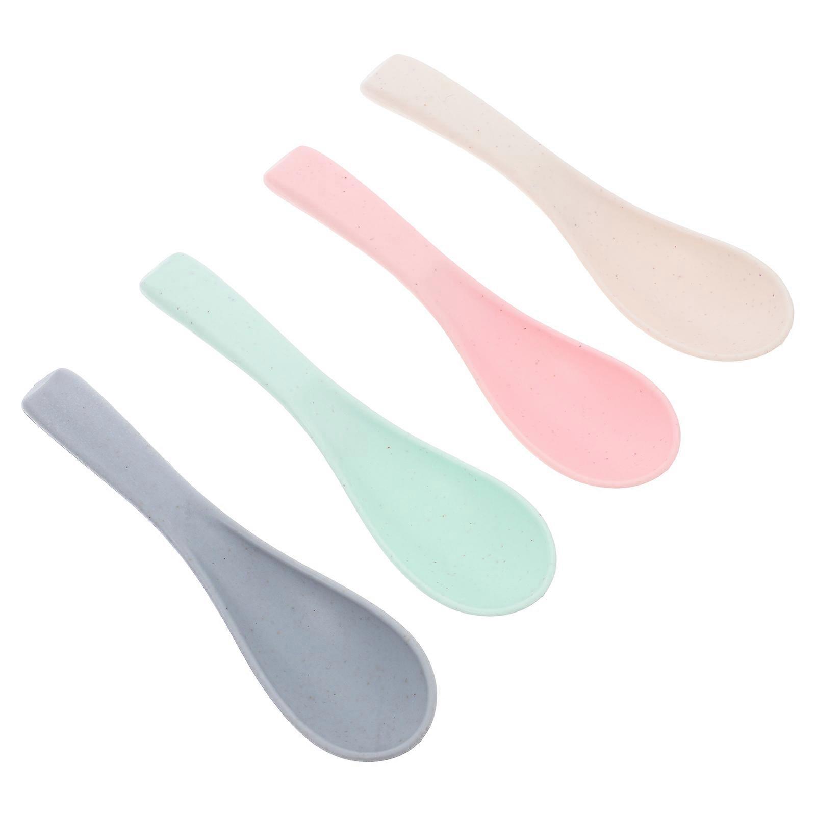 Straw Lightweight Soup Spoons for Kids and Adults Multi Color Ergonomic Design Easy to Clean 4pcs