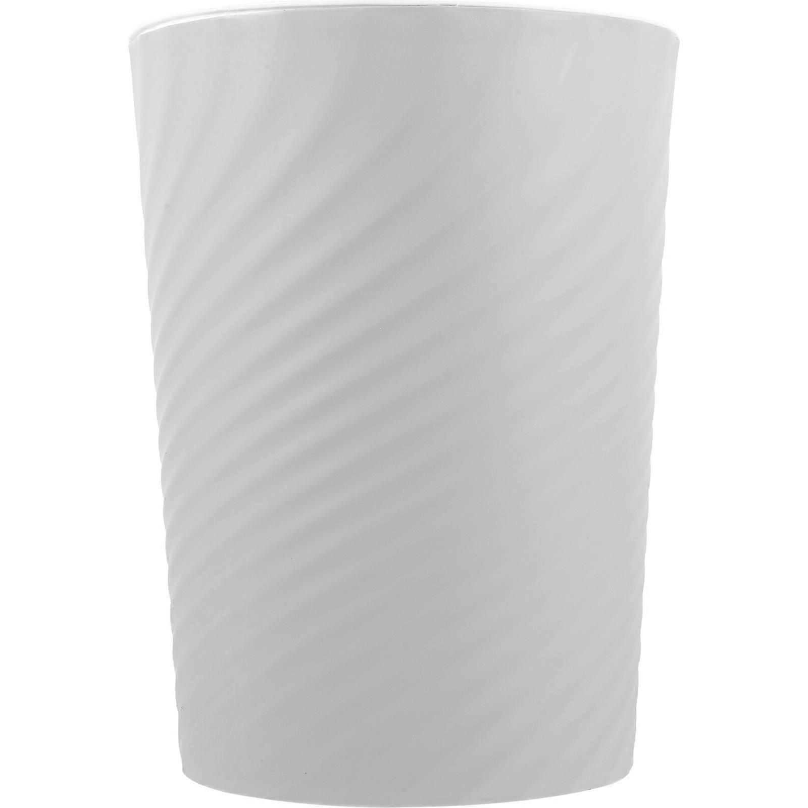 Grey Plastic Trash Can for Outdoor Use with Strong Bearing Capacity and Large Open Design 7.5 Gallons