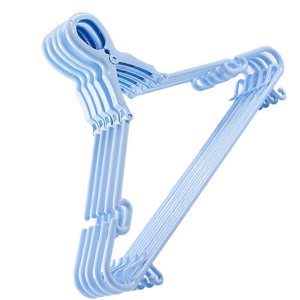 Skyblue Plastic Hangers for Home with Clamp Structure and Small Hooks for Hanging Pants and Clothes 5pcs