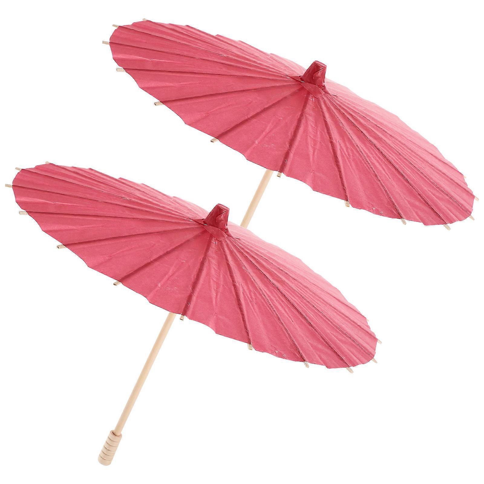 Durable Paper Umbrella for Decor with Wooden Handle Red Color Perfect for DIY Craft Projects 12.5 Inches